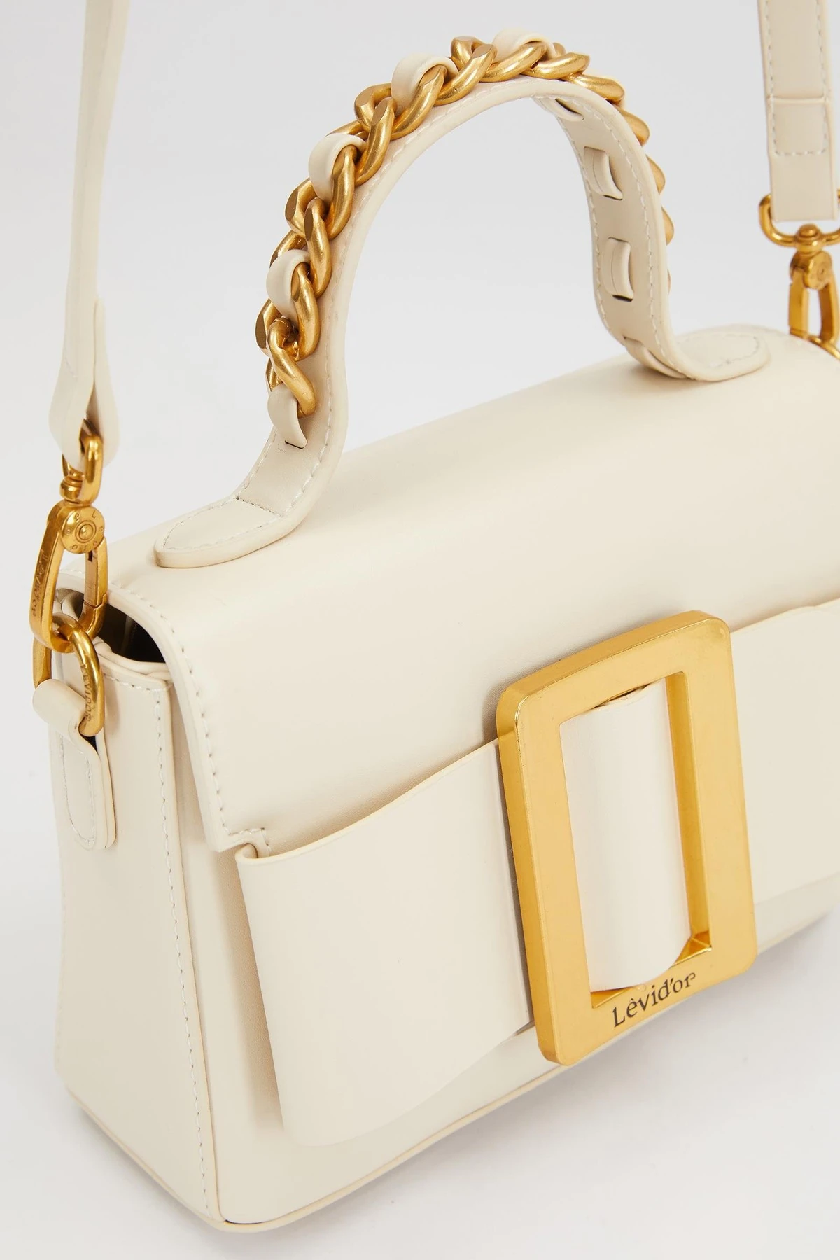 Levidor Krem Zincir İşlemeli El ve Omuz Çantası-930245