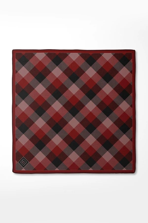 Levidor Noktalı Kareli Baskı Twill İpek Eşarp-0934