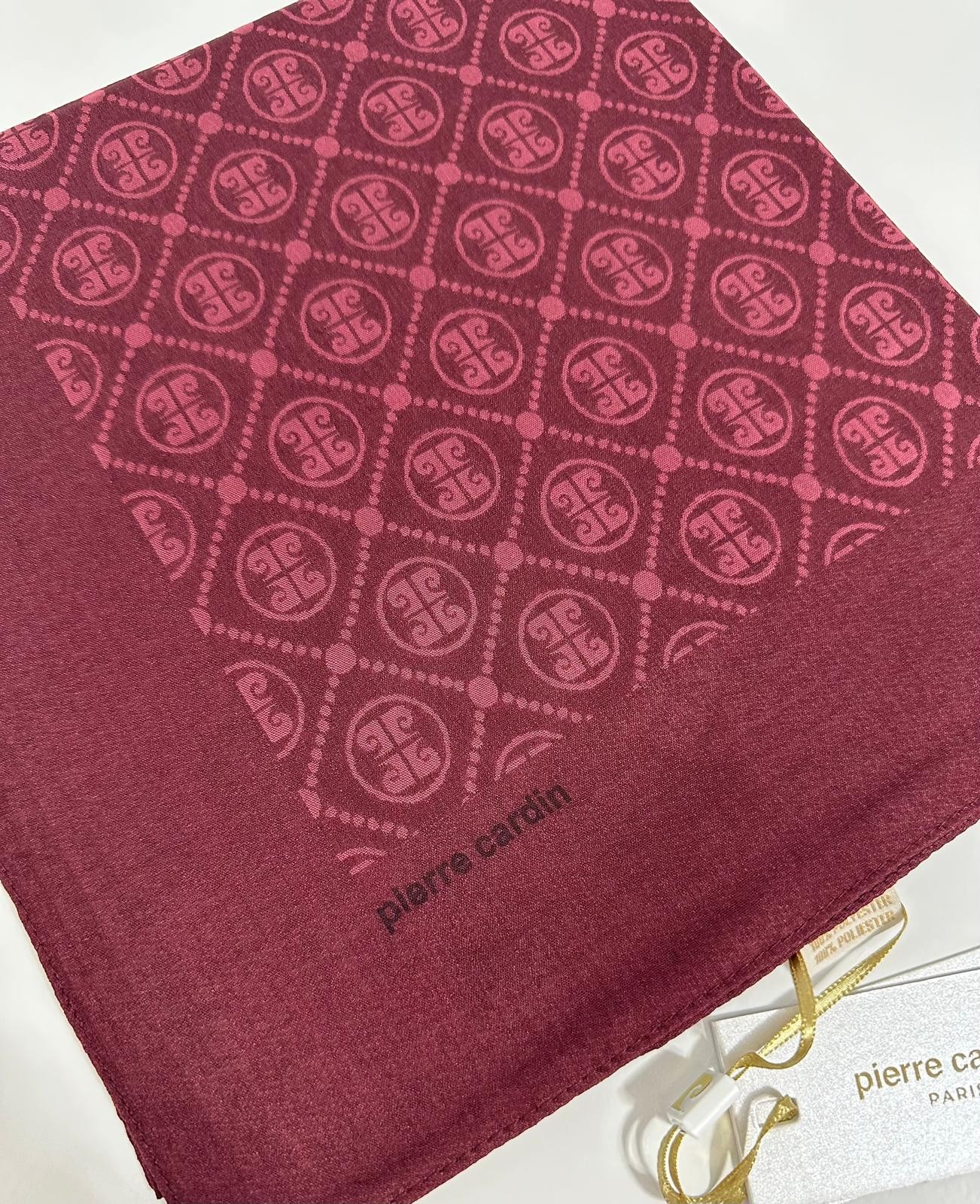 Pierre Cardin Elegans Monogram Eşarp - 1090750 -942 Koyu Bordo