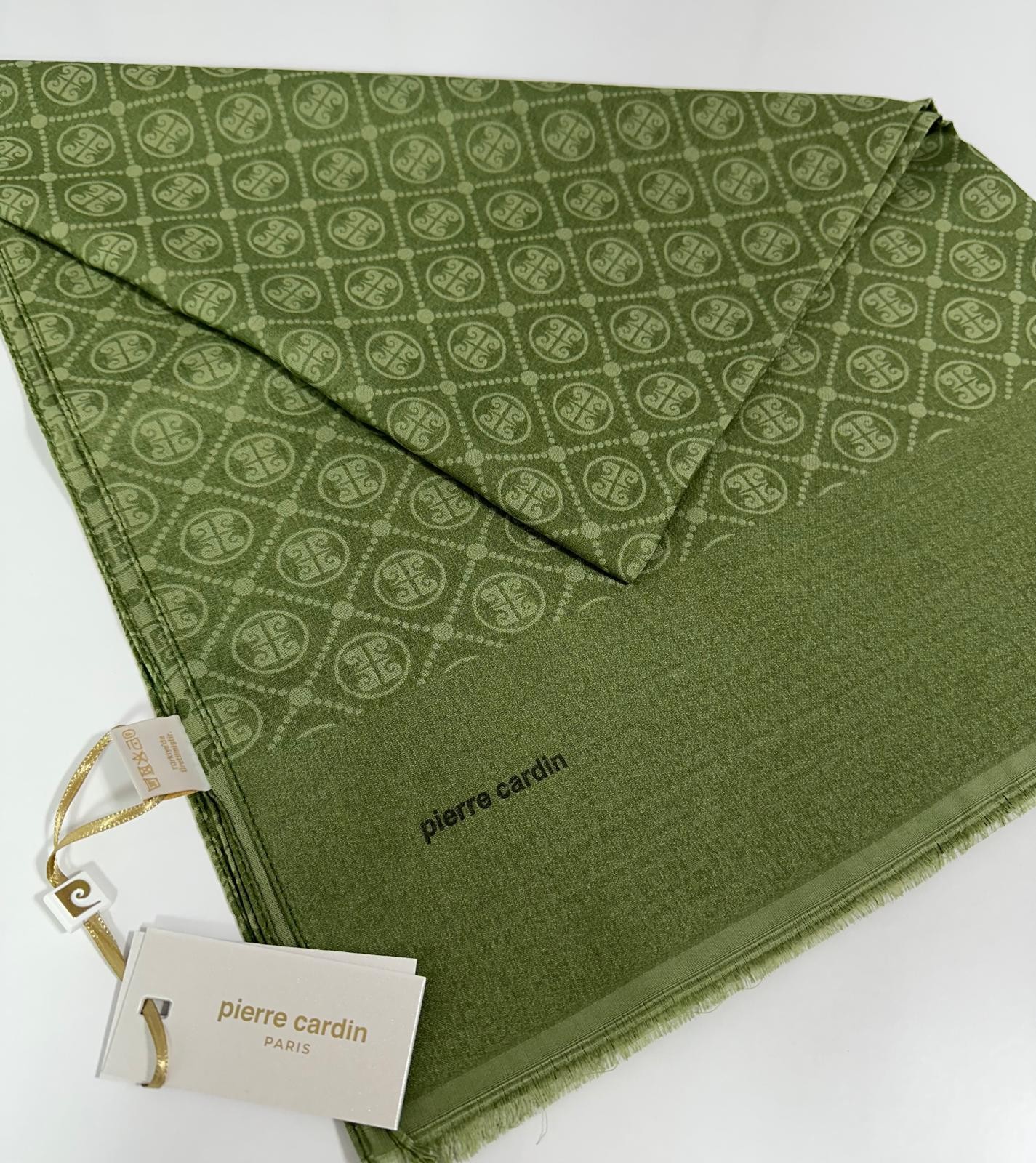 Pierre Cardin Elegans Monogram Şal-75 X 190-090700-952 Çimen Yeşili