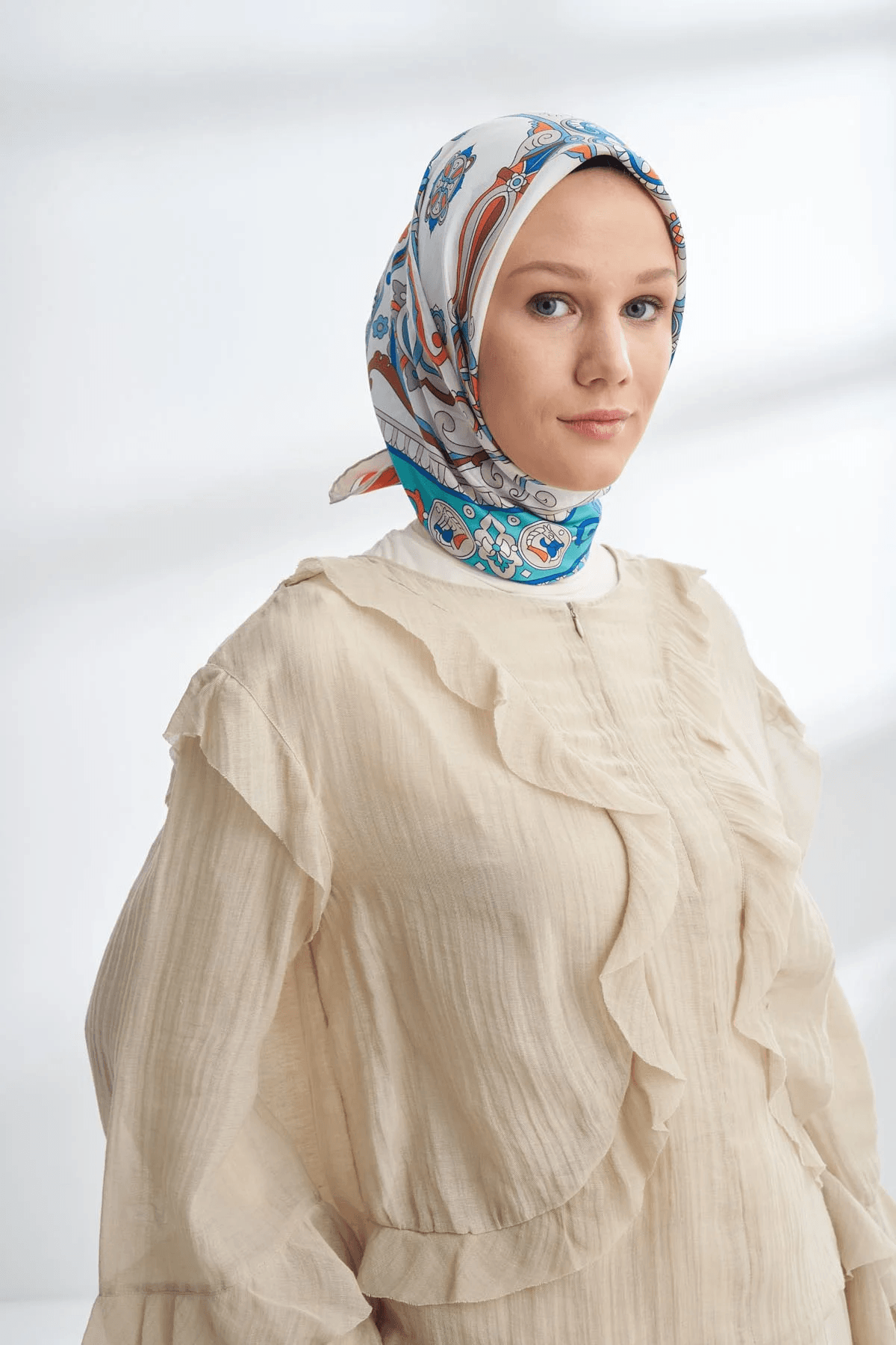 ARMANDA PREMIUM COLLECTION CROWN DESEN TWILL İPEK EŞARP - 4321-192
