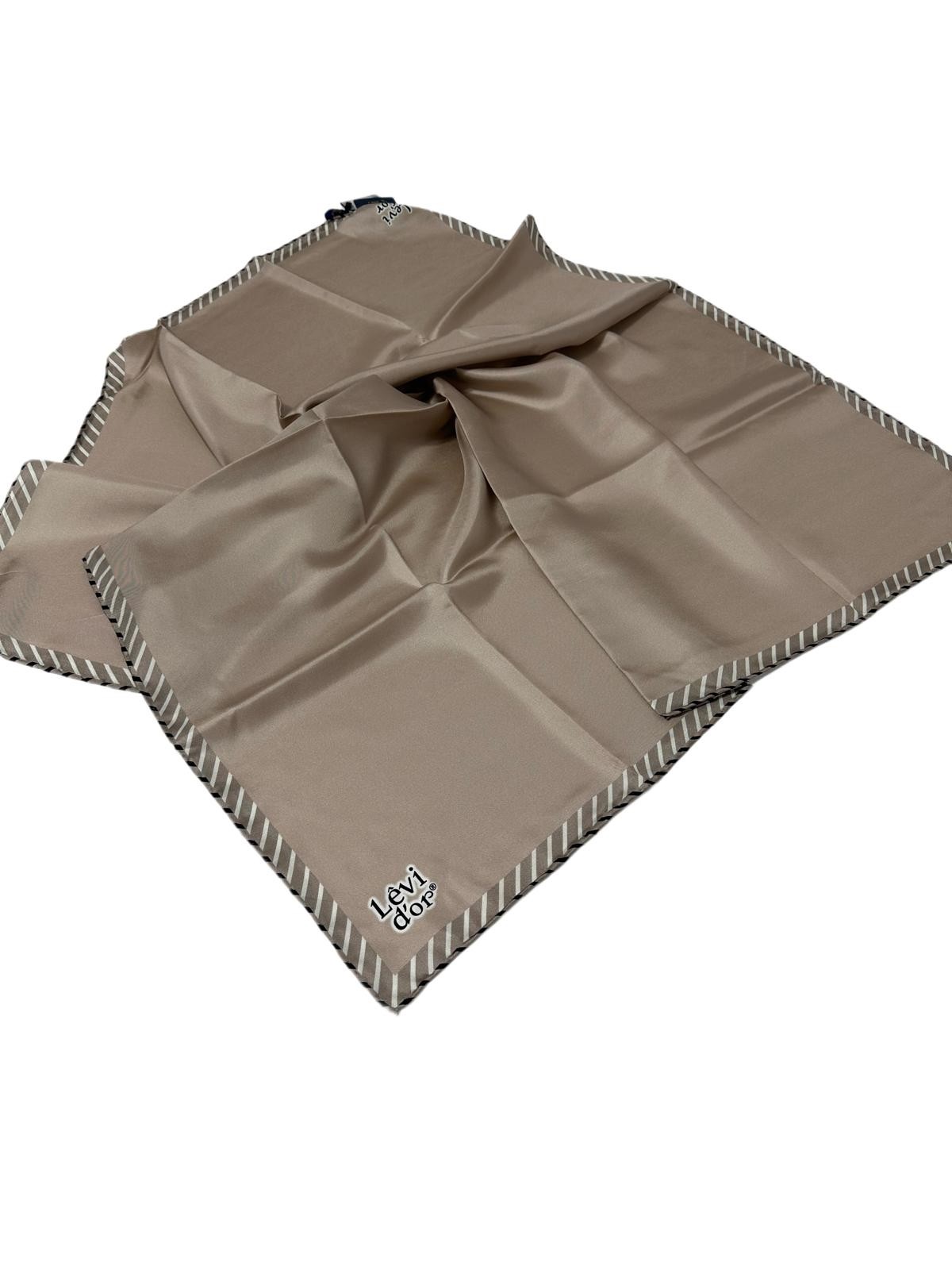 LEVİDOR 90 X 90 %100 SAF TWİLL İPEK EŞARP - 04438