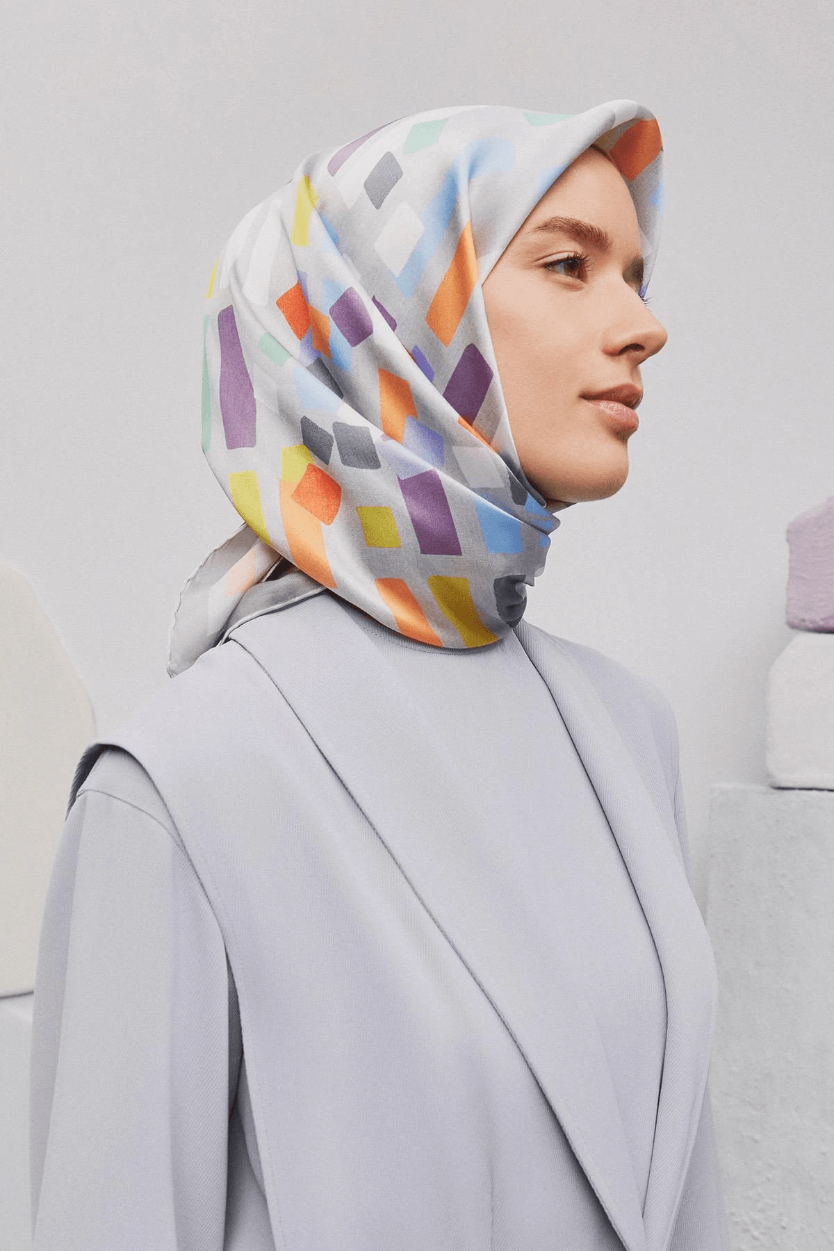 ARMİNE 2025 İLKBAHAR - YAZ - DJ SAF İPEK EŞARP ( SURA)-9341