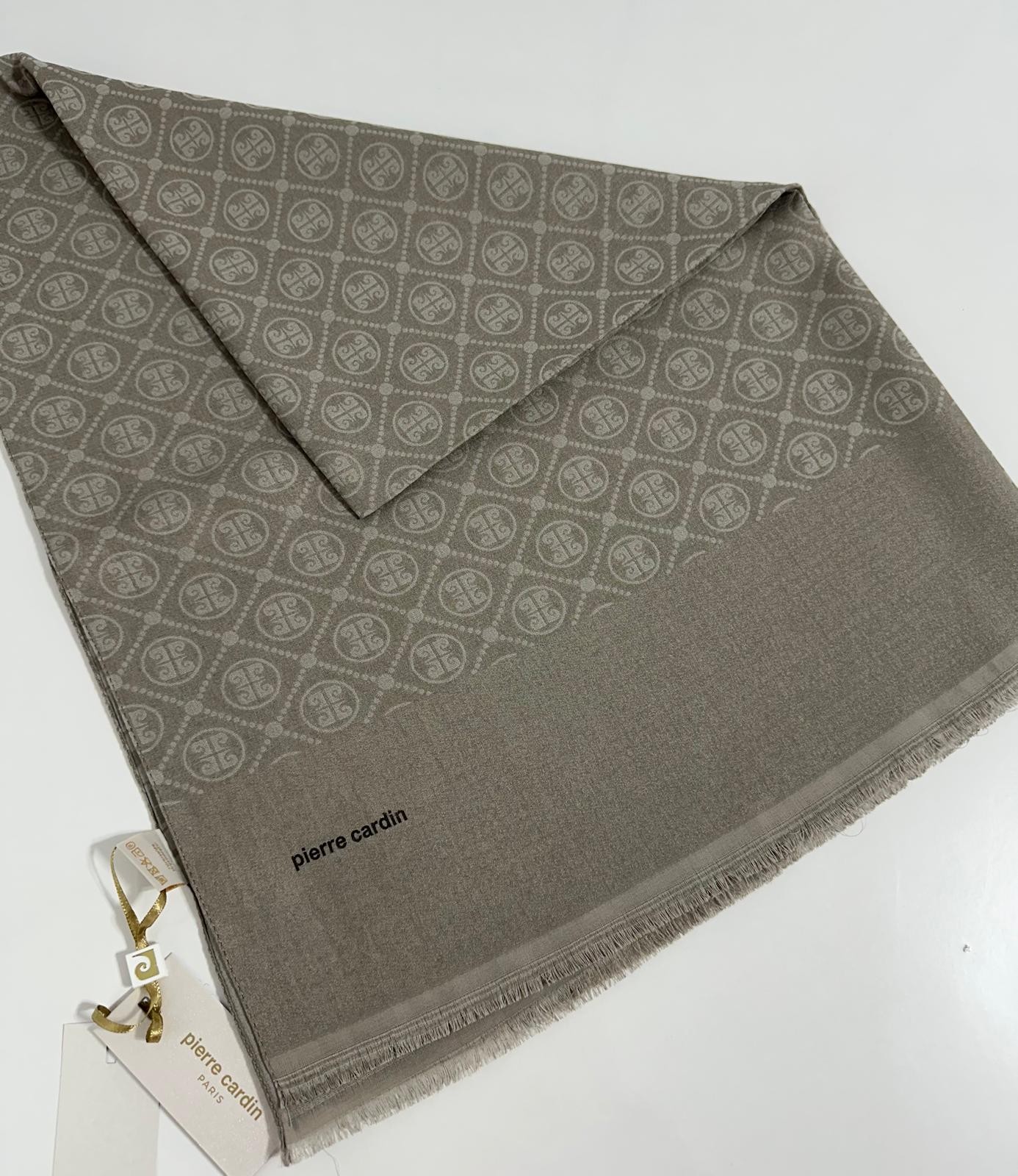 Pierre Cardin Elegans Monogram Şal-75 X 190-090700-982 Vizon