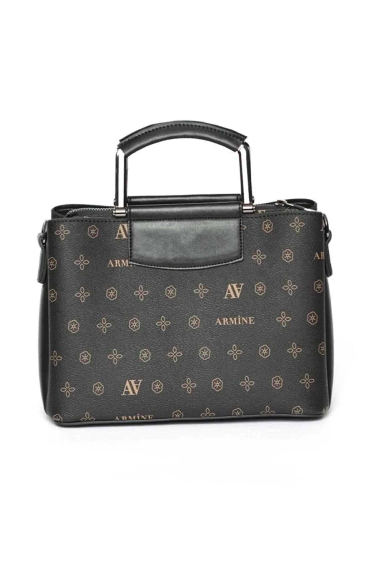 223 Siyah Baskılı El ve Omuz Çantası