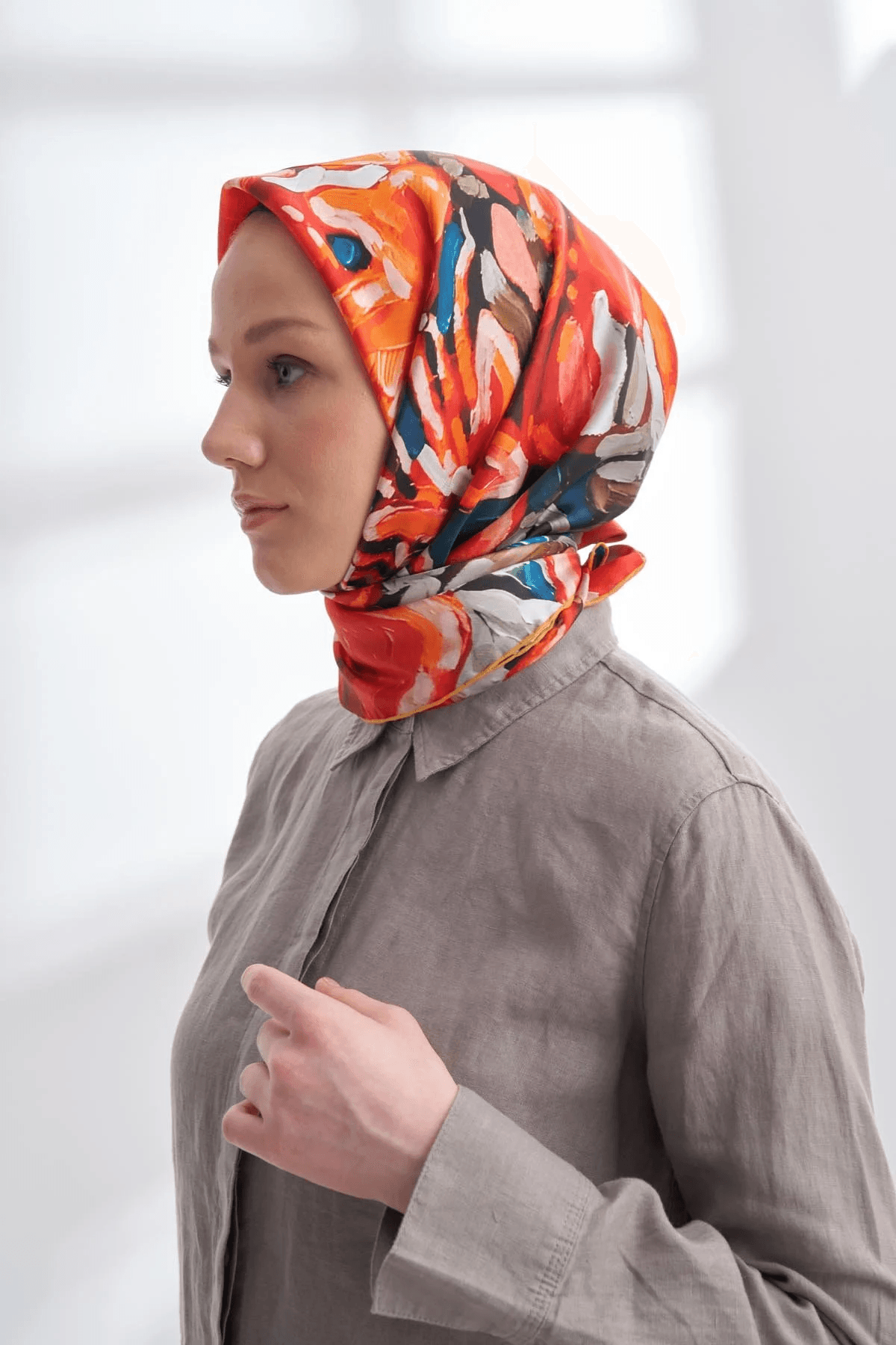 ARMANDA PREMIUM COLLECTION CROWN DESEN TWILL İPEK EŞARP - 4328-567