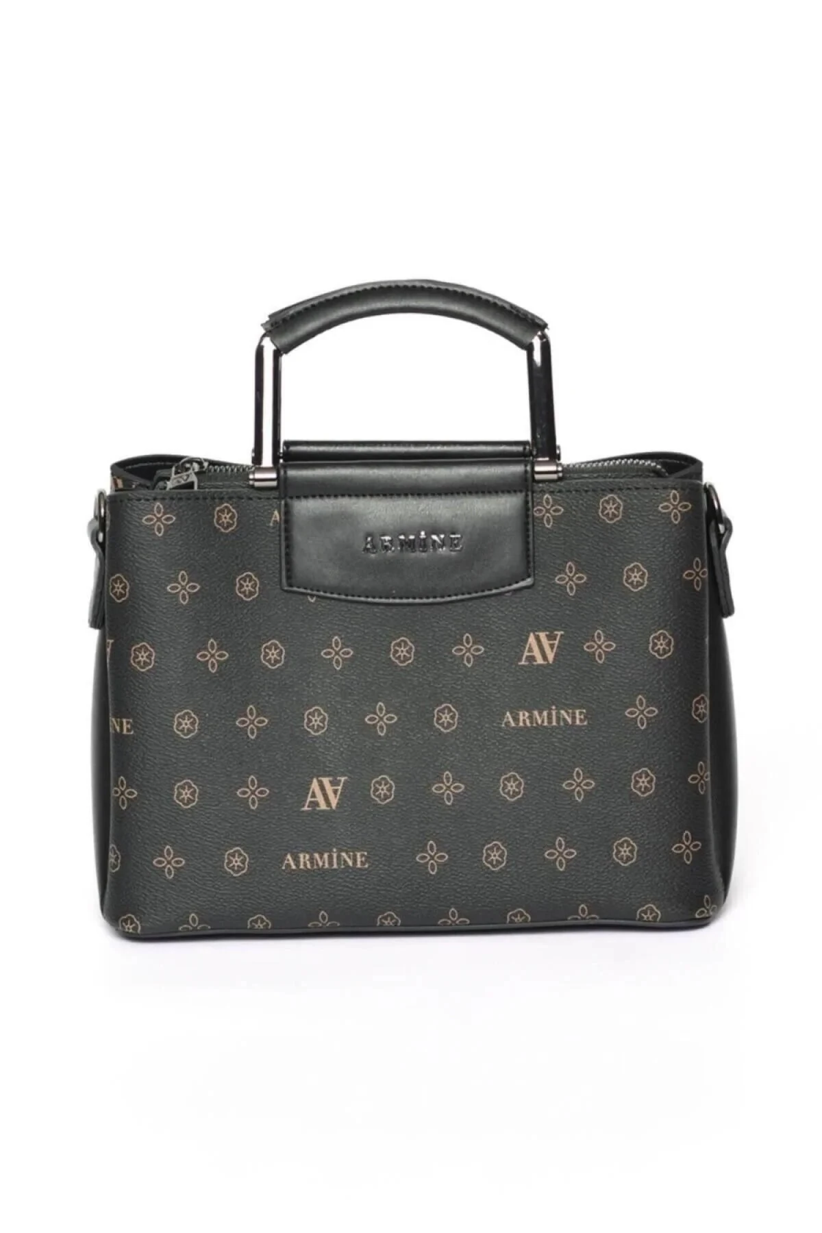 223 Siyah Baskılı El ve Omuz Çantası