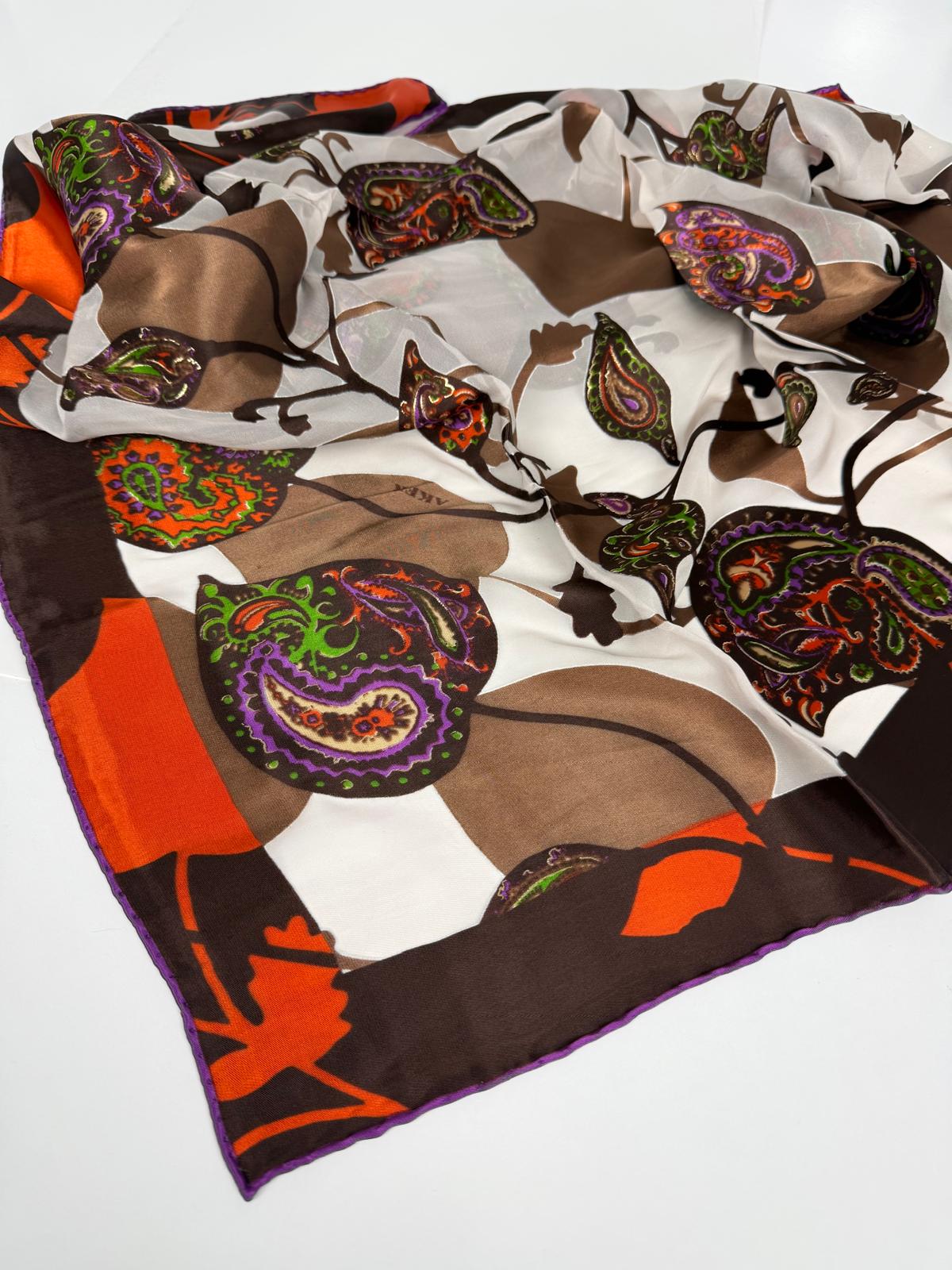 Aker Devore Eşarp - İpek ve Viskon Karışımı Yazlık Eşarp -4688718