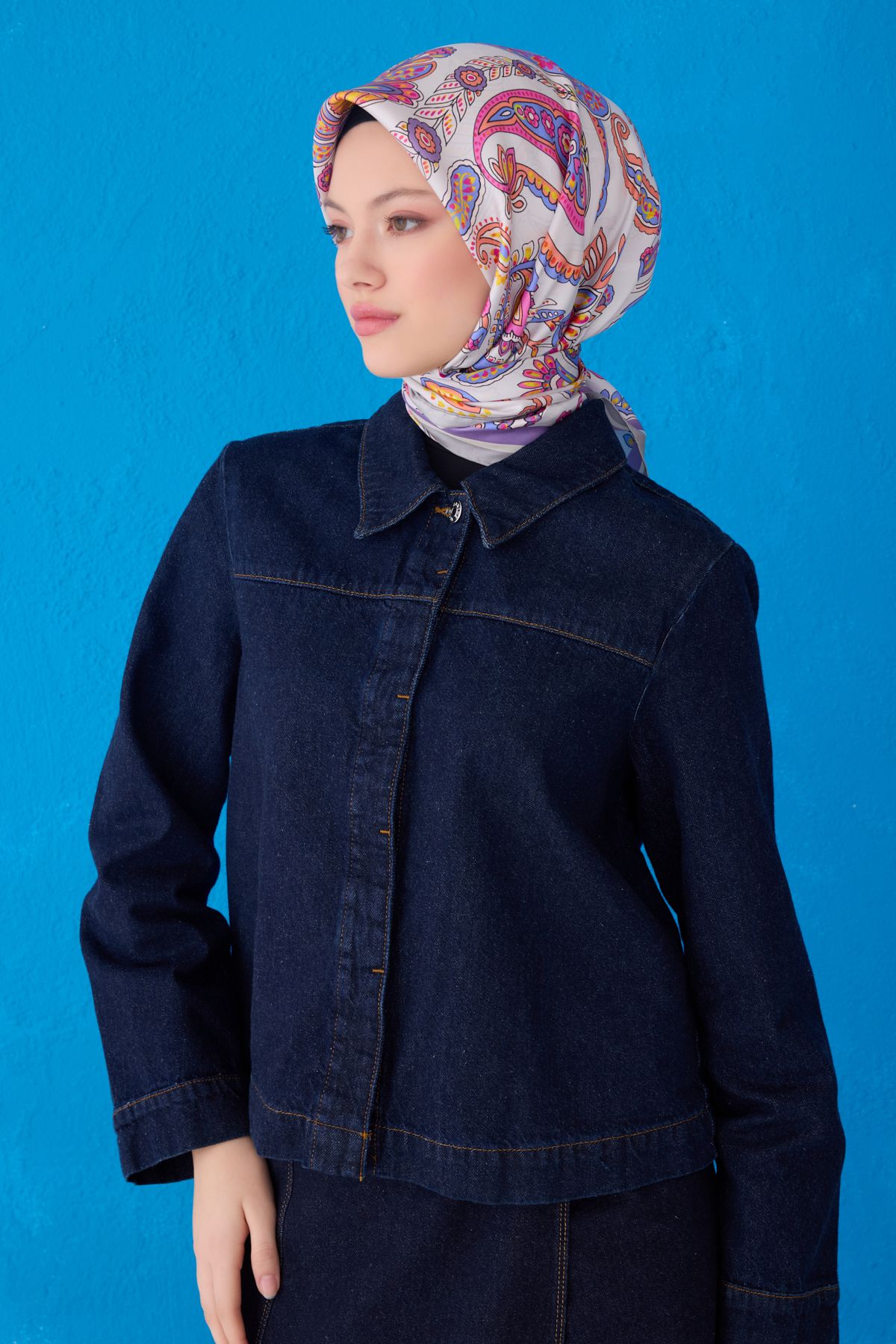 Belli Saf İpek Eşarp 4111D02( Twill İpek) -35 Gri