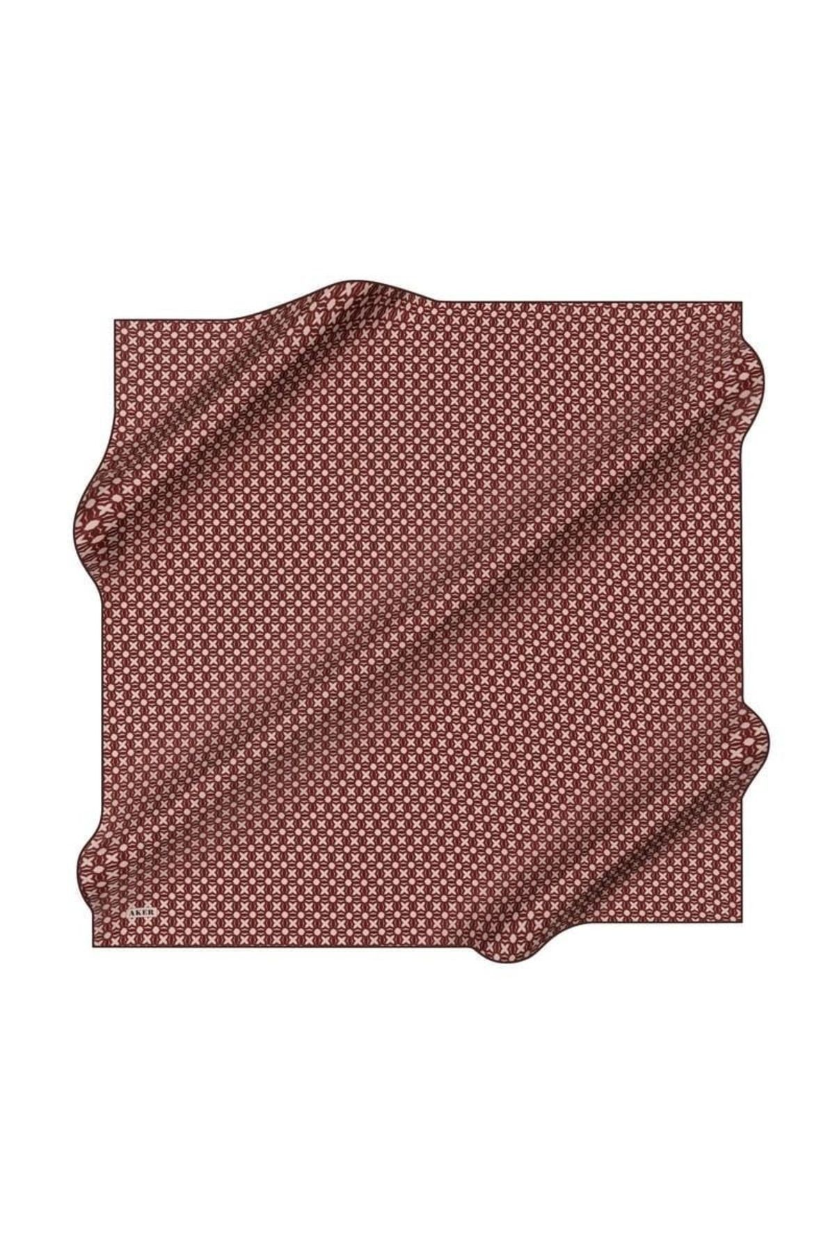 Aker İpek Eşarp - 8921713-941 Bordo Twill