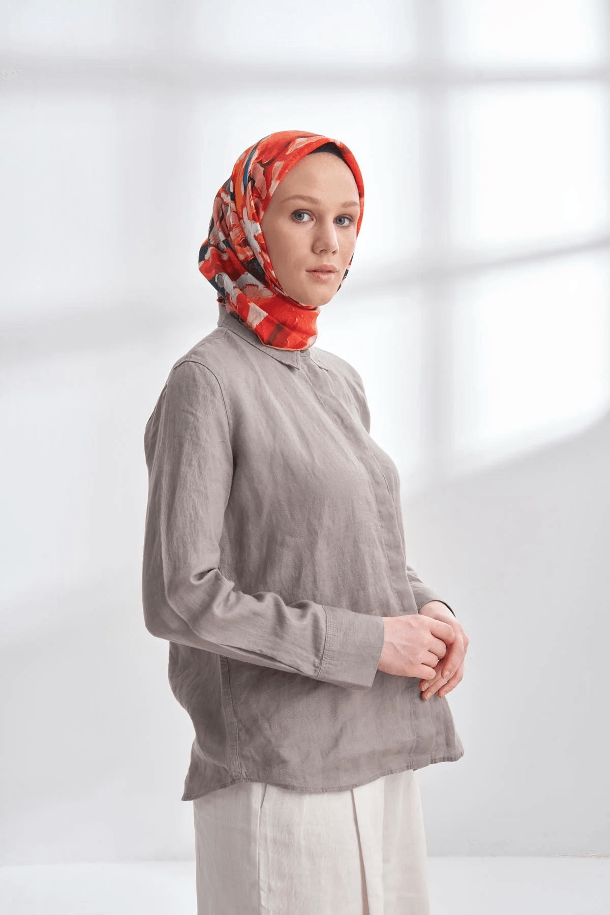 ARMANDA PREMIUM COLLECTION CROWN DESEN TWILL İPEK EŞARP - 4328-567