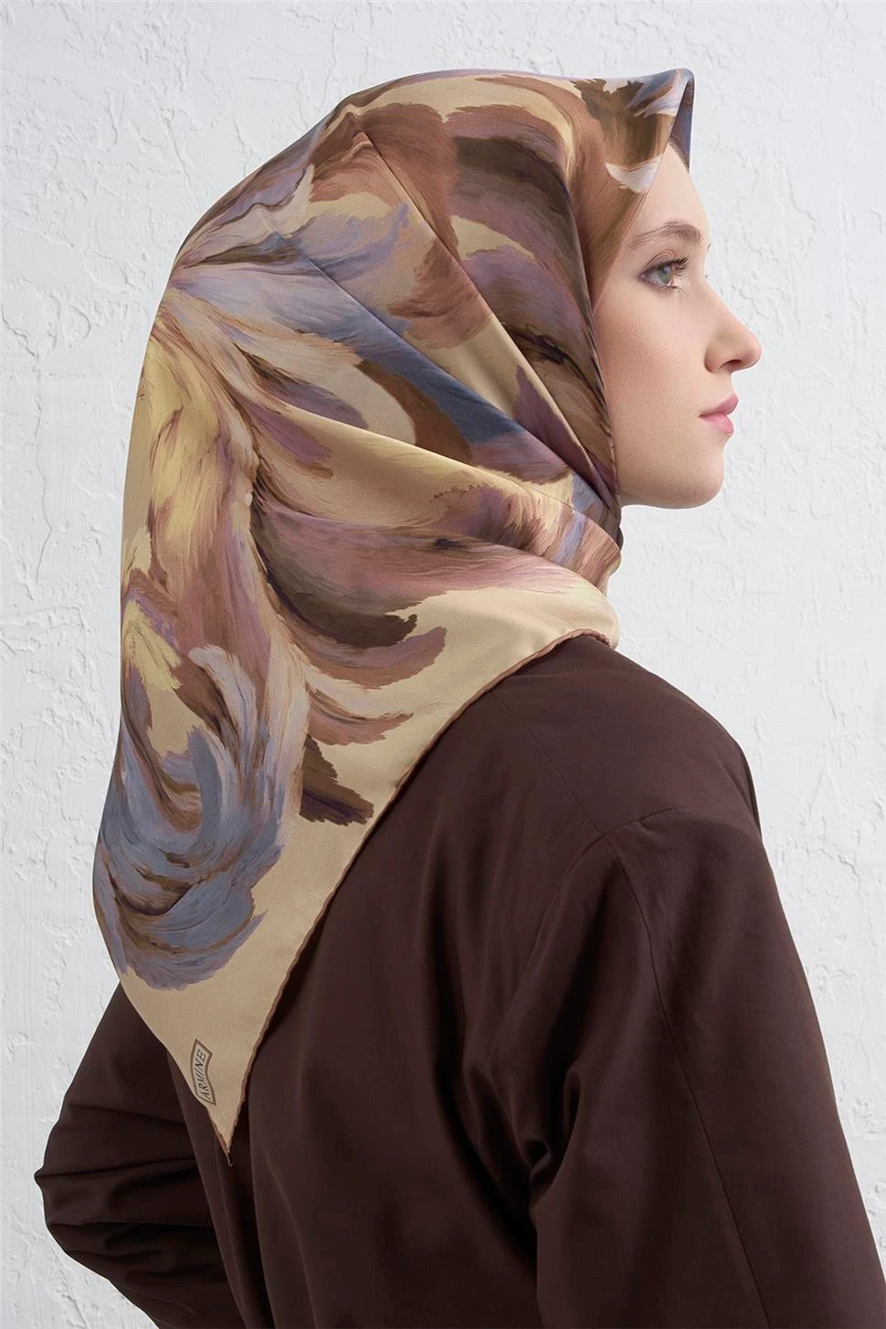 Soyut Desen Twill İpek Eşarp -2025/2026 -9423D