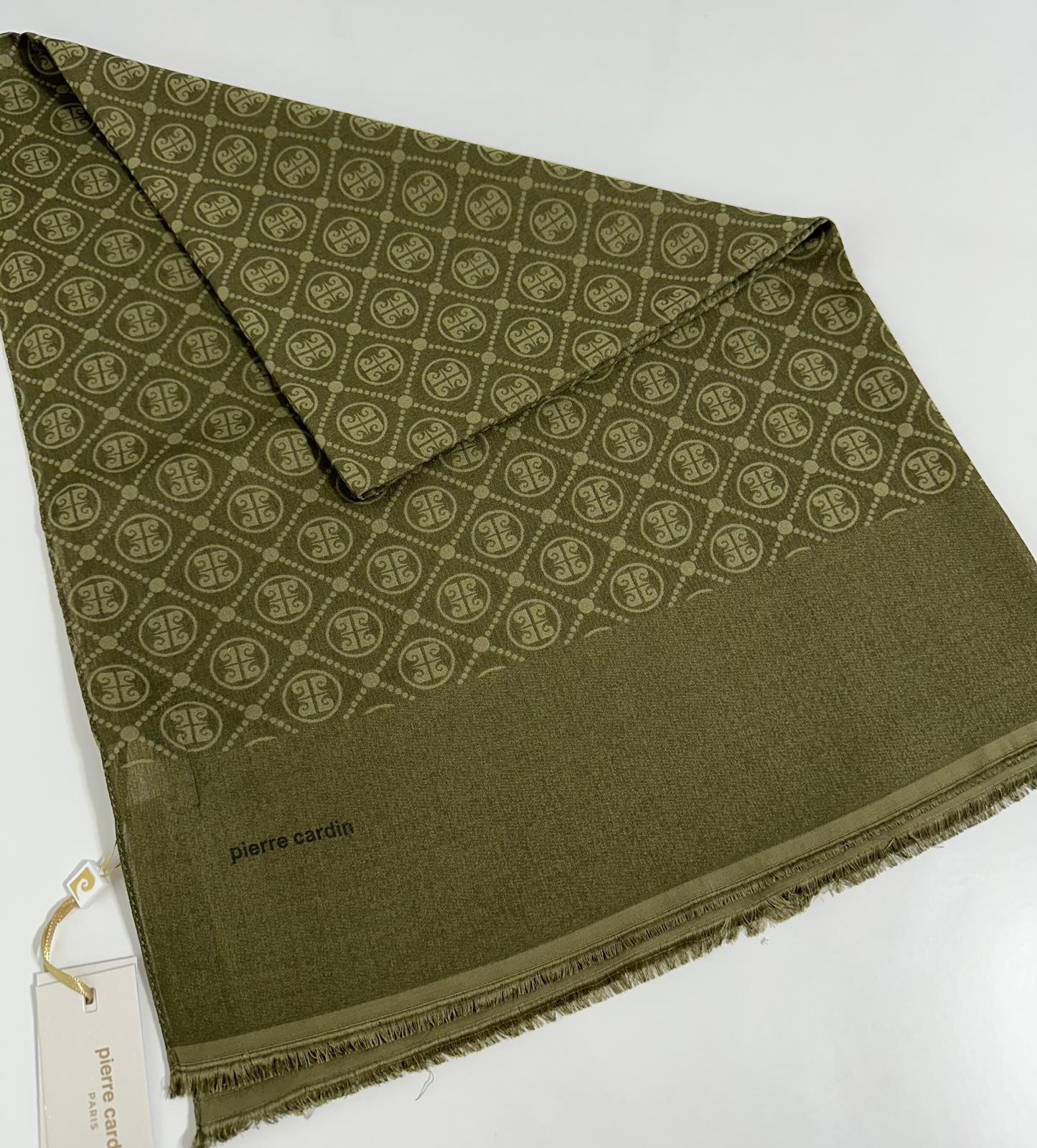 Pierre Cardin Elegans Monogram Şal-75 X 190-090700-934 Kına Yeşili