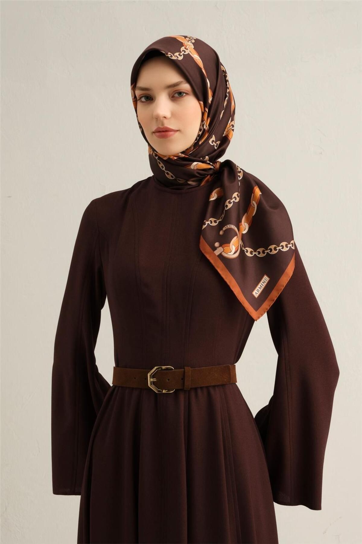 Armine Desenli Ipek Sura Eşarp 9346- 35