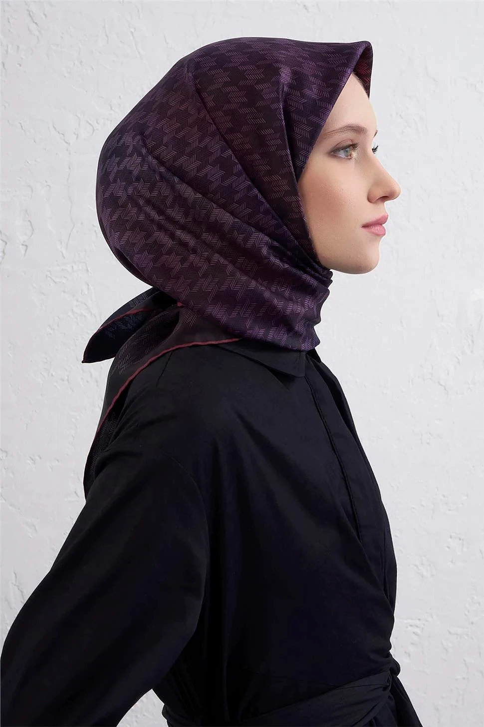 Armine Klasik DesenliTwill İpek Eşarp -2025/2026 -9434D