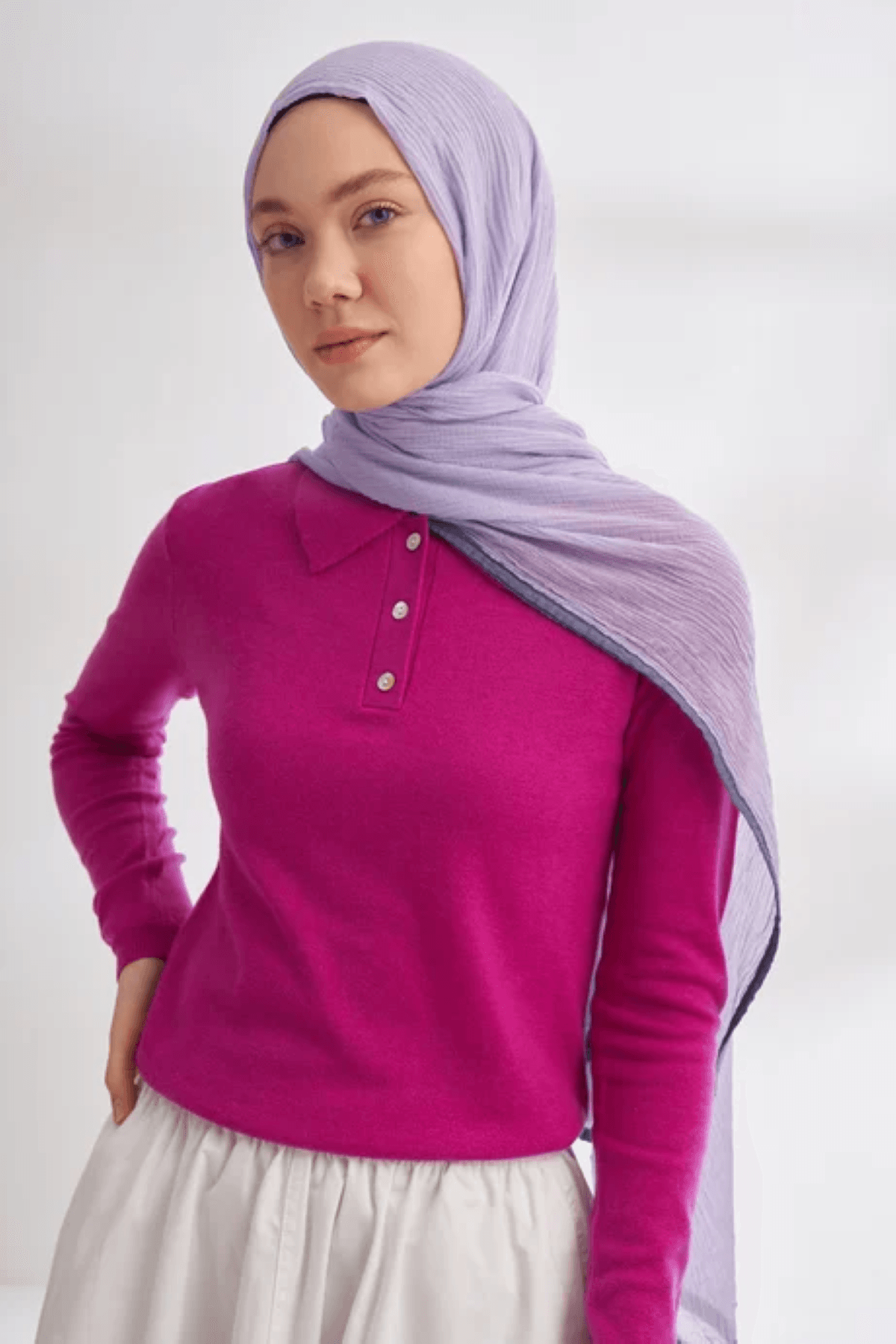Armanda Müslin Biyeli Şal  -90 x 200- 3352-02