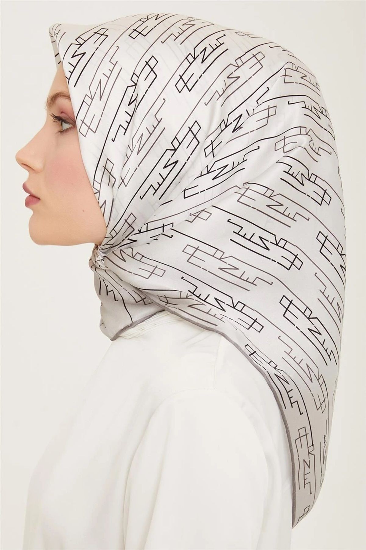 Armine Sura İpek Eşarp 9142D-01 - Gri
