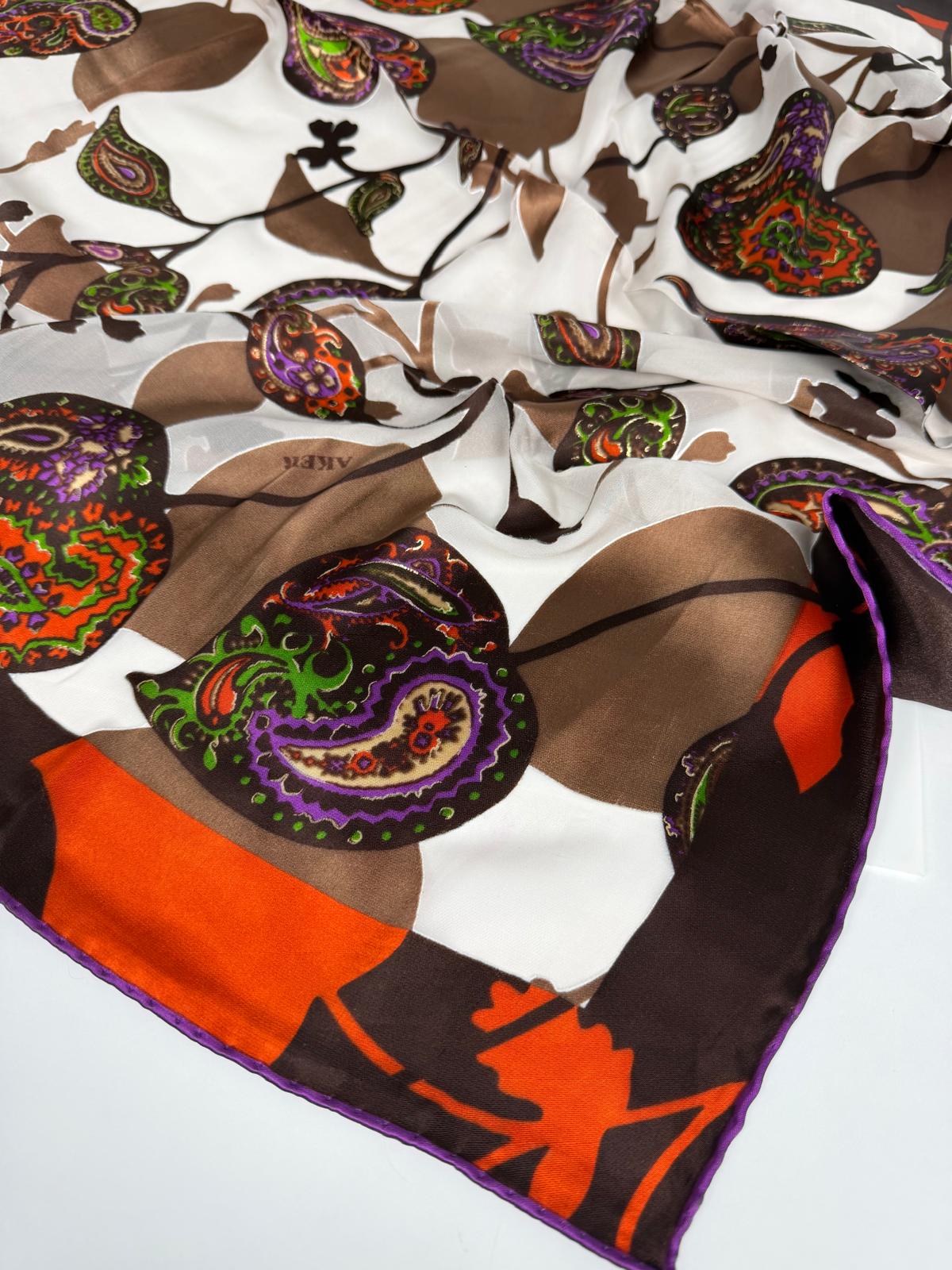 Aker Devore Eşarp - İpek ve Viskon Karışımı Yazlık Eşarp -4688718