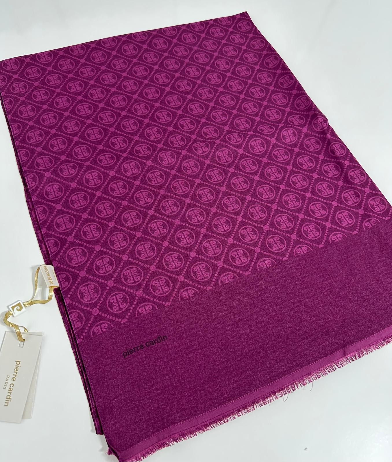 Pierre Cardin Elegans Monogram Şal-75 X 190-090700-994 Fuşya
