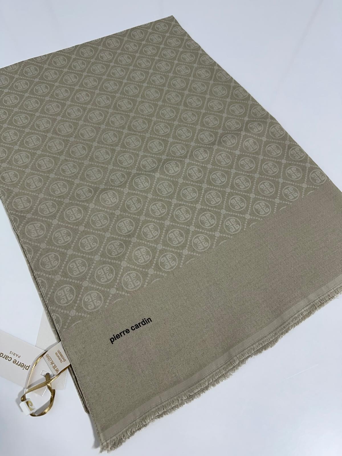 Pierre Cardin Elegans Monogram Şal-75 X 190-090700-933 Açık Vizon