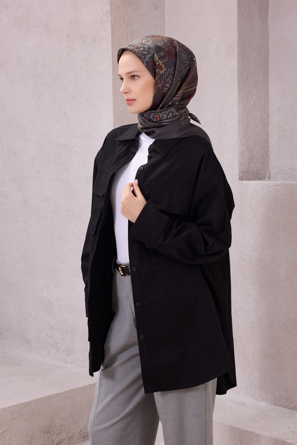 Belli Saf İpek Twill Eşarp 4207D01