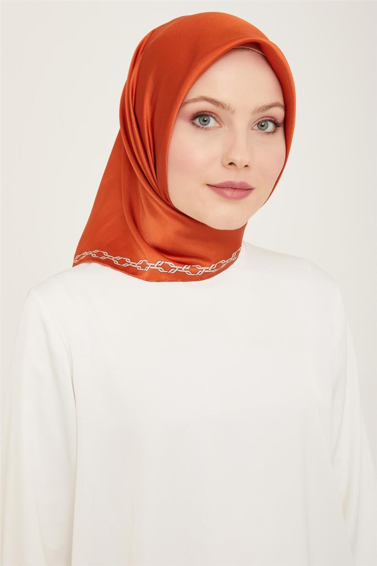 Armine Sura Ipek Eşarp 24ya9154 5 05 - kiremit