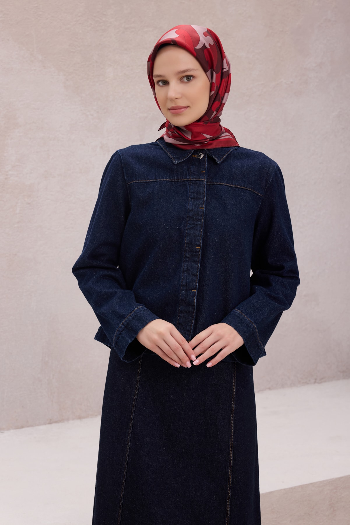 Belli Geometrik Desen İpek Twill Eşarp 4213D01
