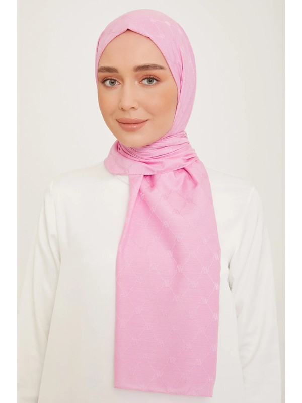 Armine Trend Monogram Şal 1-3199 Pembe