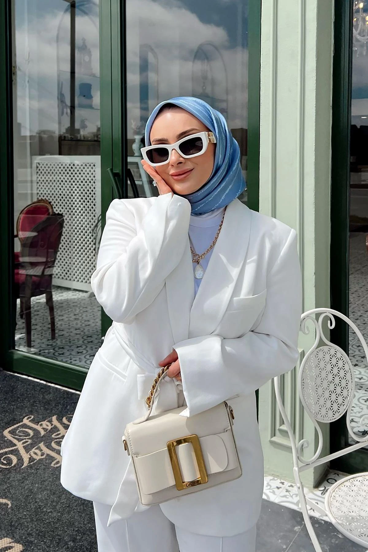 Levidor Krem Zincir İşlemeli El ve Omuz Çantası-930245