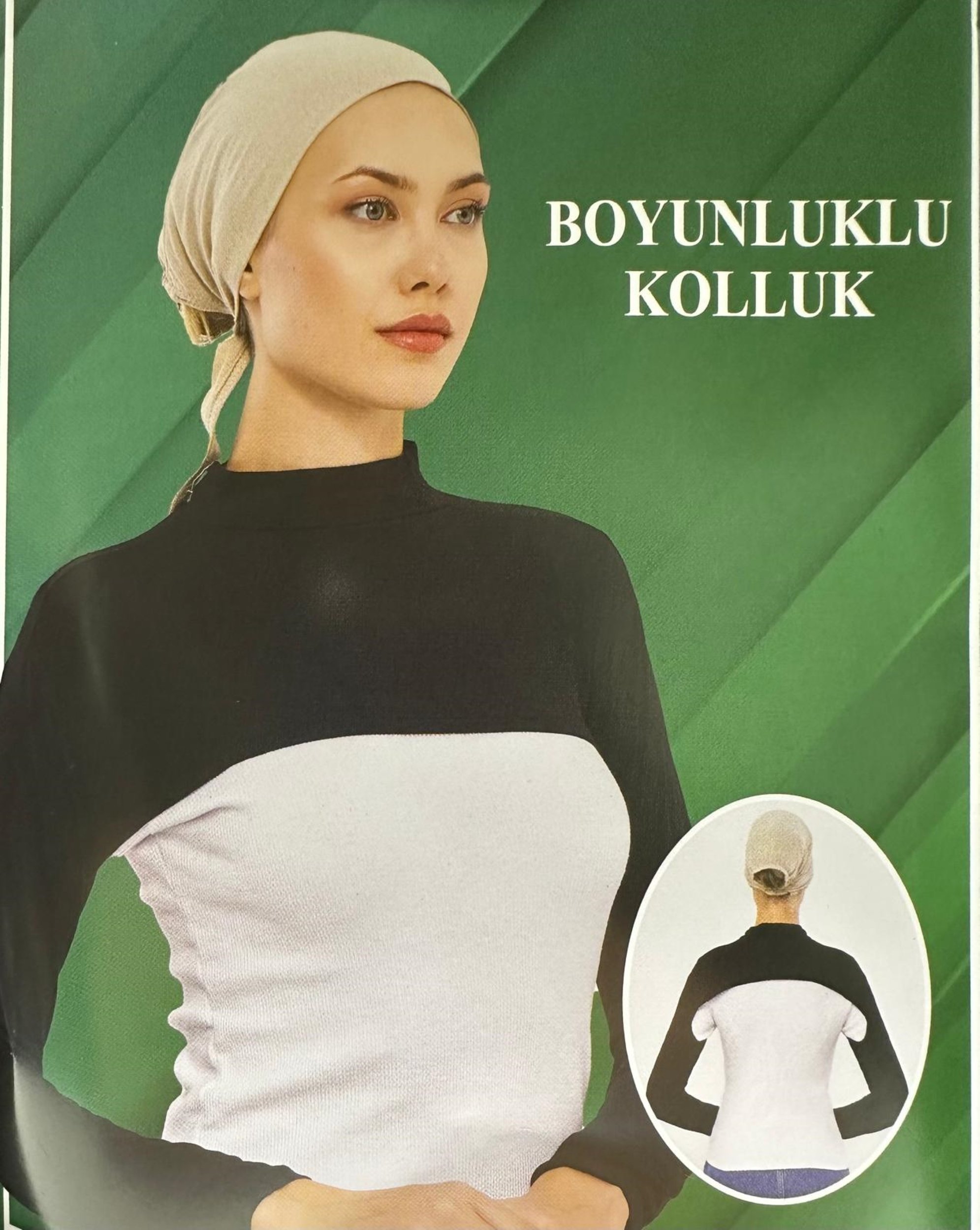 Üçgül Boyunluklu Kolluk - Siyah- SD- Penye - 03989