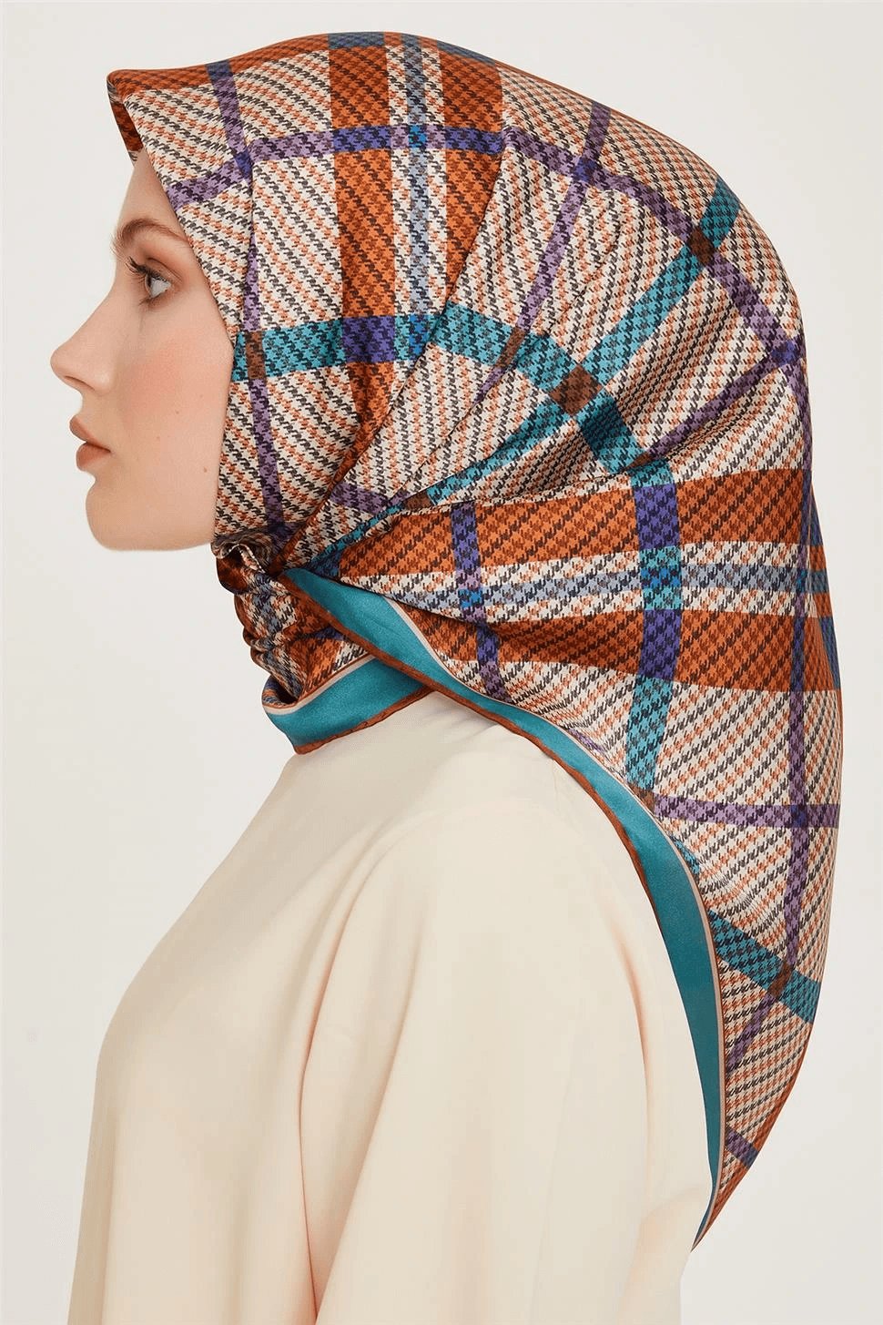 Armine Geometrik Desenli Twill İpek Eşarp 9247D02 (T) - 04