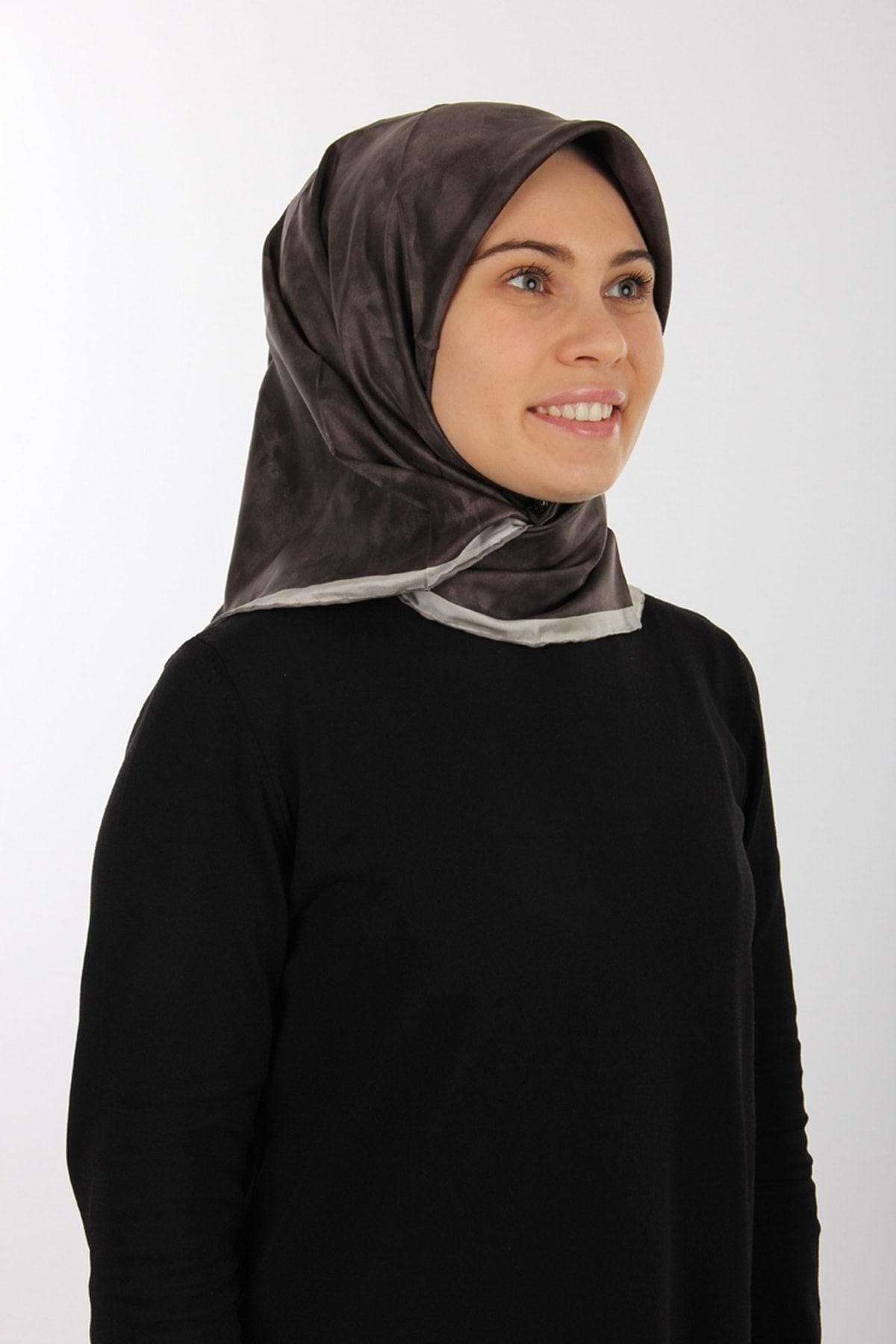 Aker Koyu Gri Twill İpek Eşarp 7208713 - 972