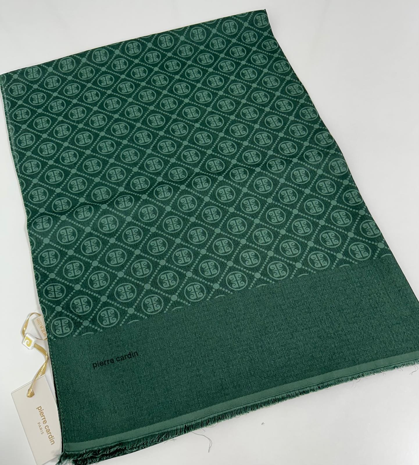 Pierre Cardin Elegans Monogram Şal-75 X 190-090700-953 Zümrüt Yeşili