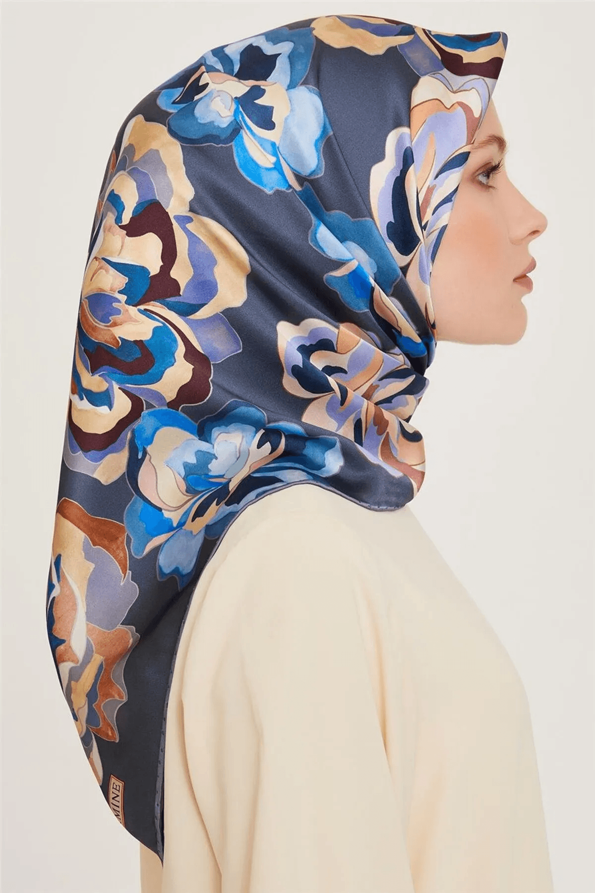 Armine Çiçek Twill İpek Eşarp 9234D02 (T) - 34