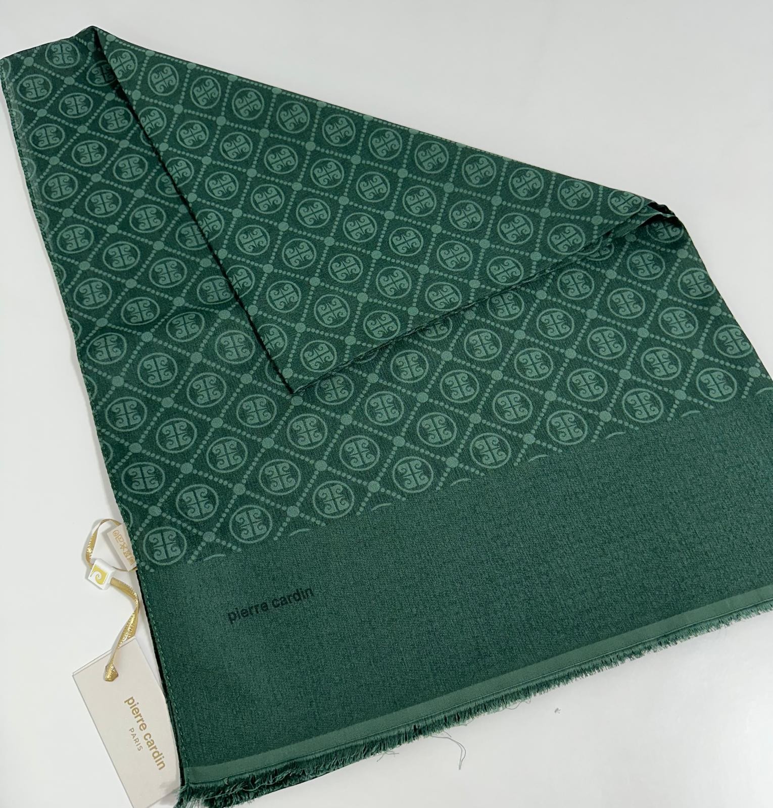 Pierre Cardin Elegans Monogram Şal-75 X 190-090700-953 Zümrüt Yeşili