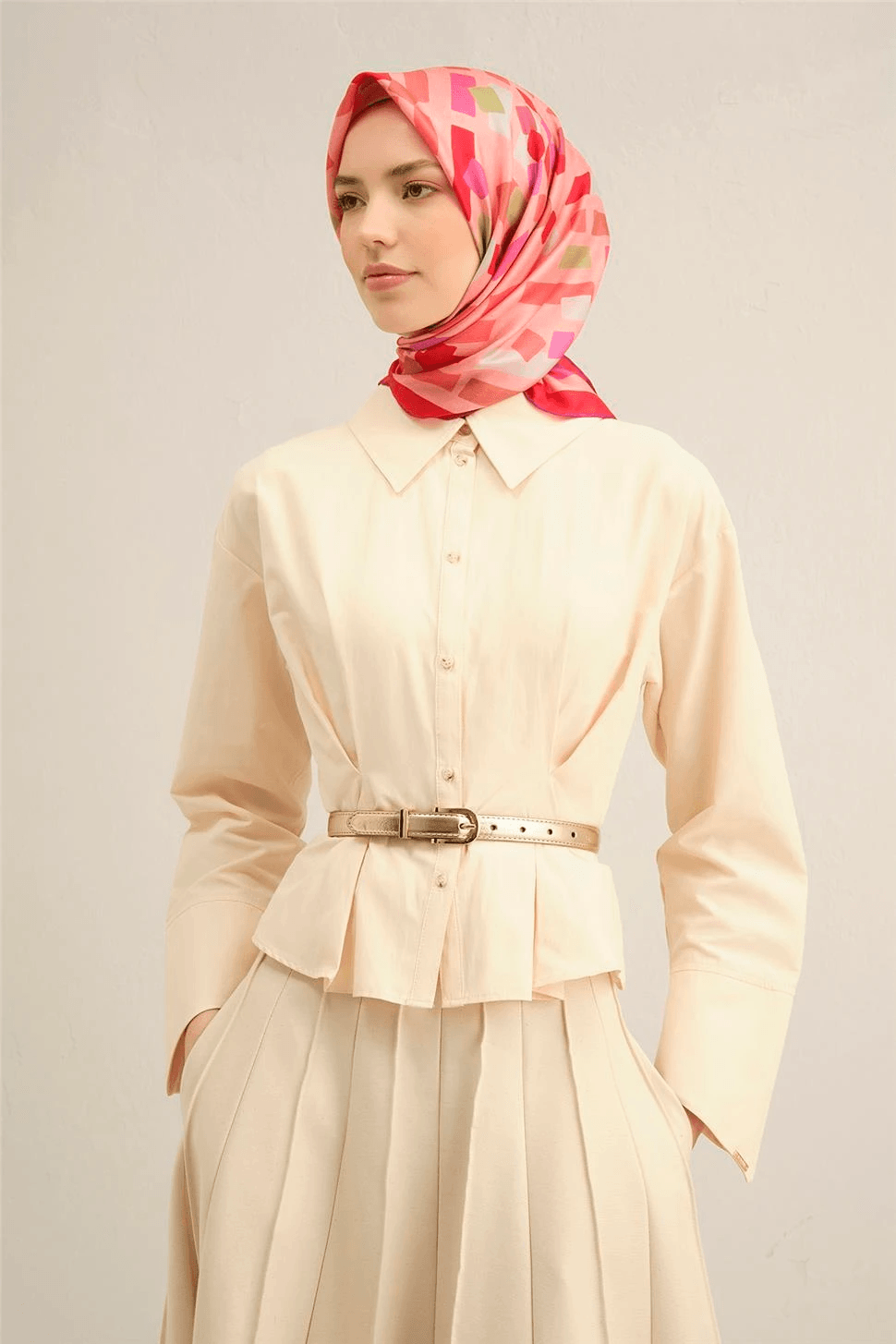 Armine Çiçek Desenli Saf İpek Sura Eşarp 9341