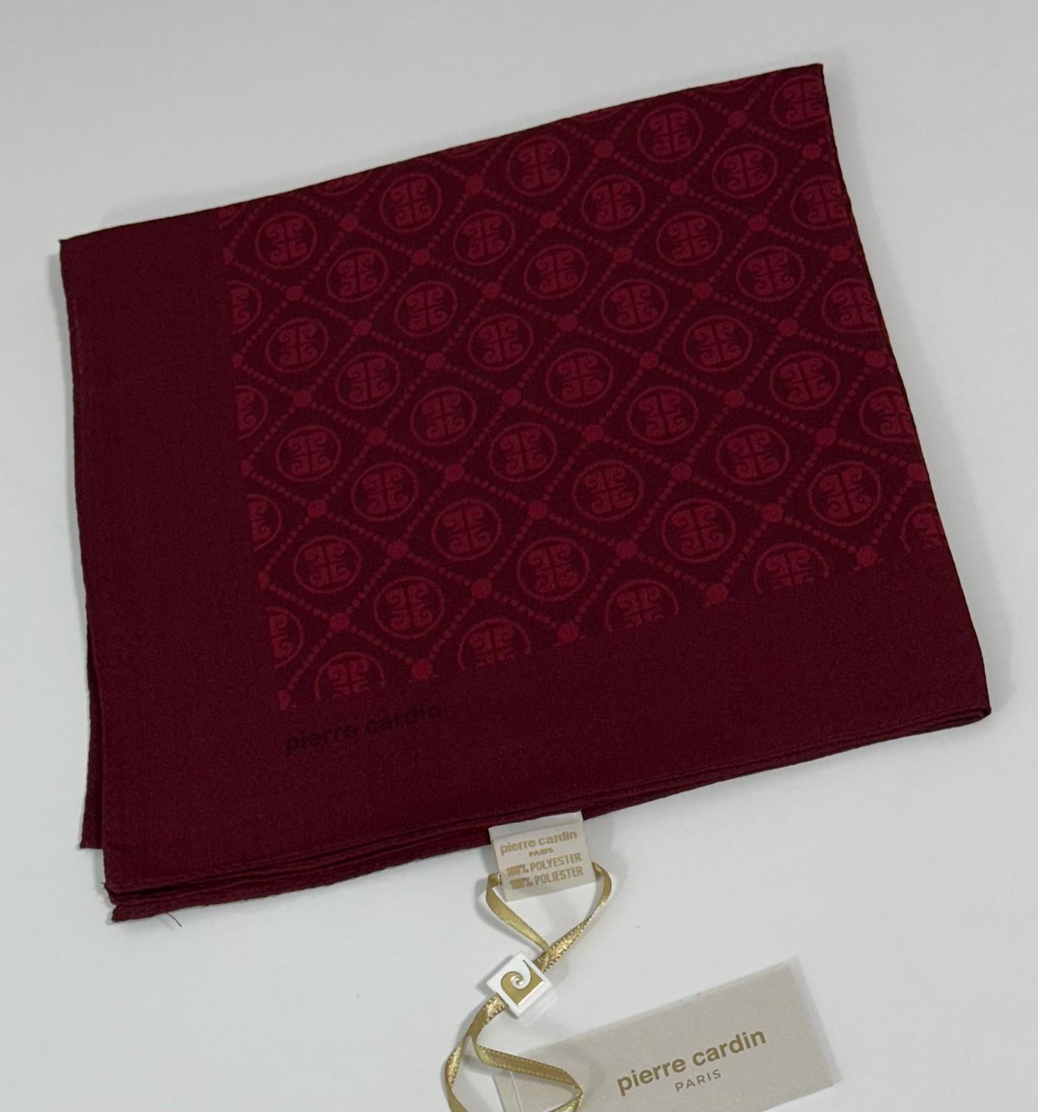 Pierre Cardin Elegans Monogram Eşarp - 1090750 -941 Bordo