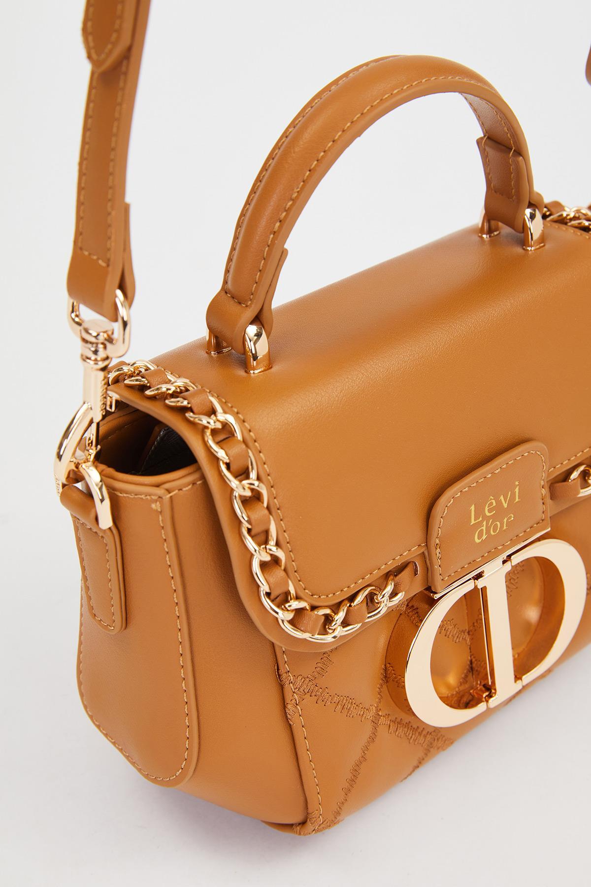 Levidor Kahve Dikdörtgen Metal Kilit Omuz Çantası 930428