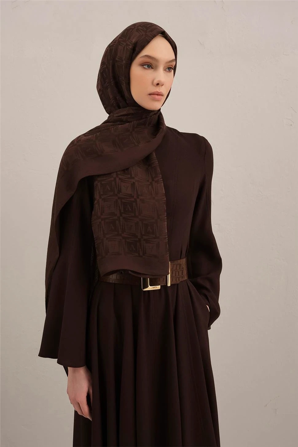 Armine Lyocell Naia Kare Monogram Şal 6