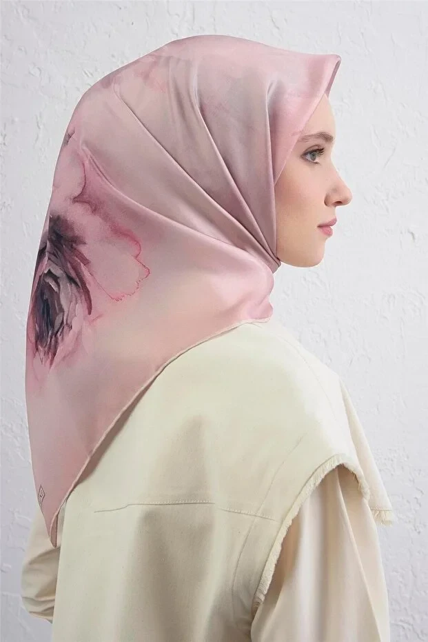 Soyut Desen Twill İpek Eşarp -2025/2026 -9462D