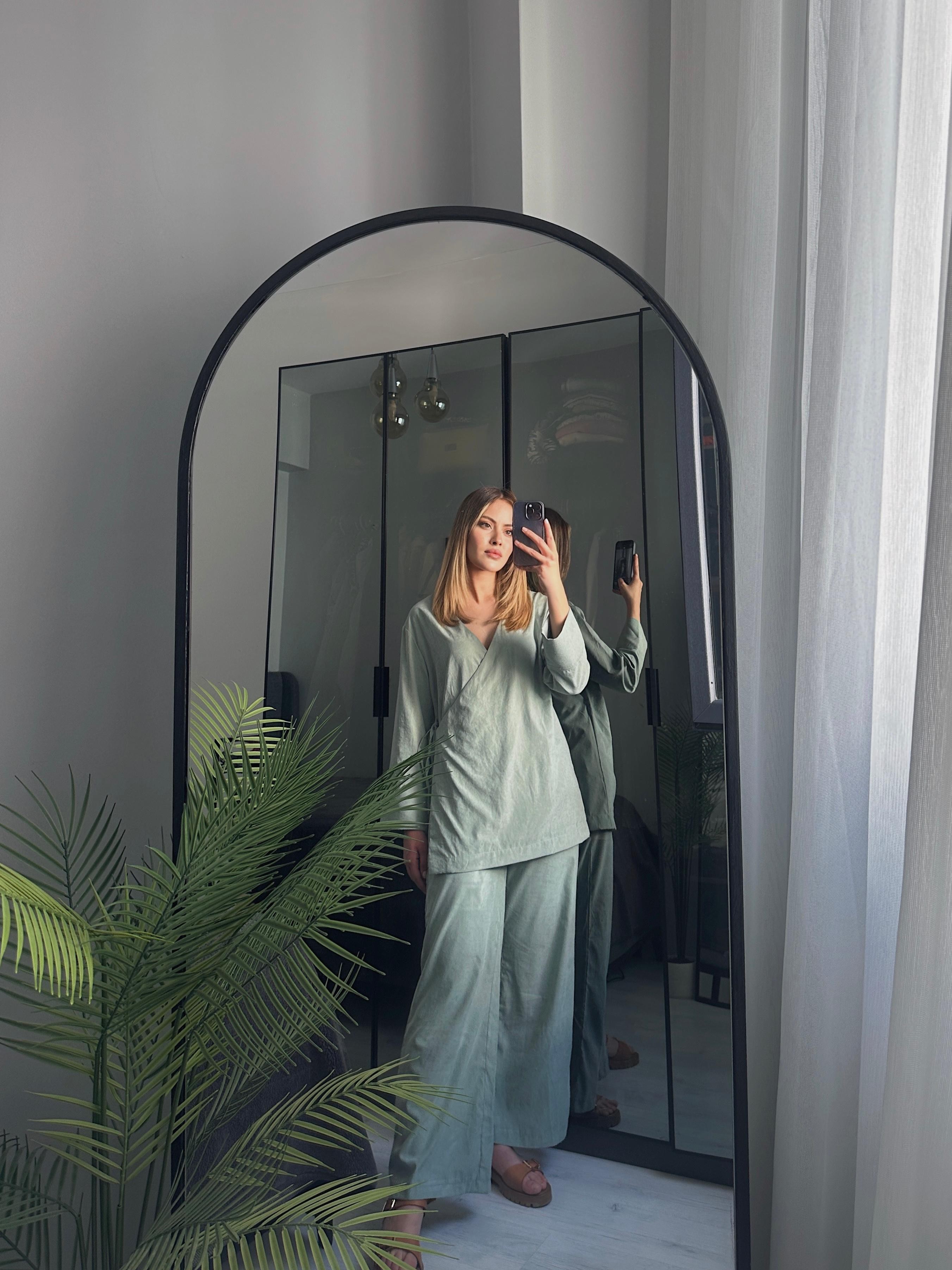 V Yaka Bağlamalı Kimono Takım