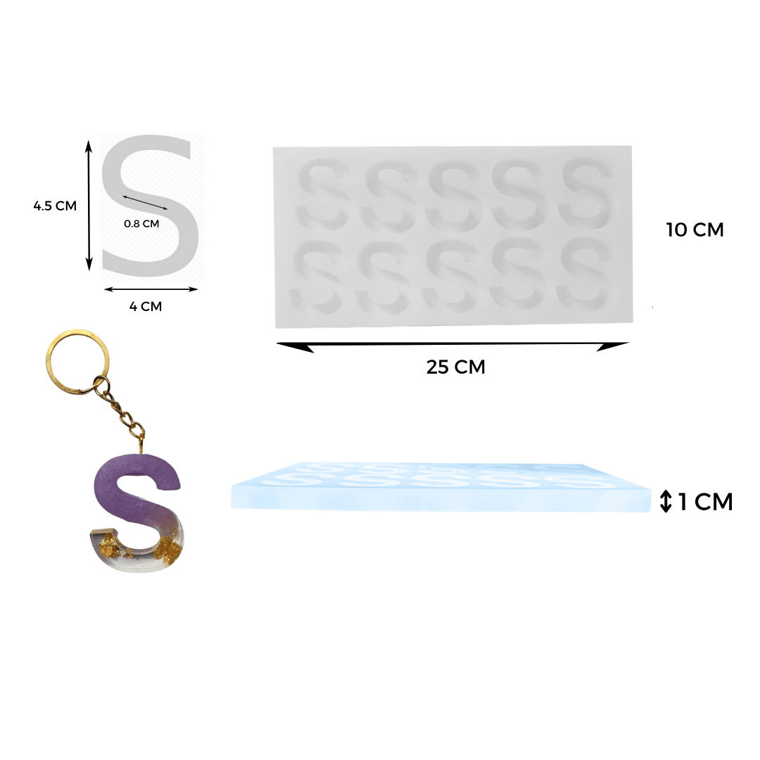 Epoksi 10'Lu S Harf Anahtarlık Silikon Kalıbı