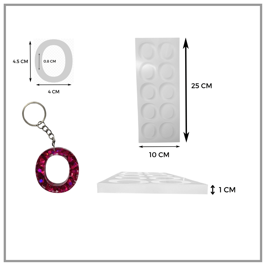 Epoksi 10'Lu O Harf Anahtarlık Silikon Kalıbı