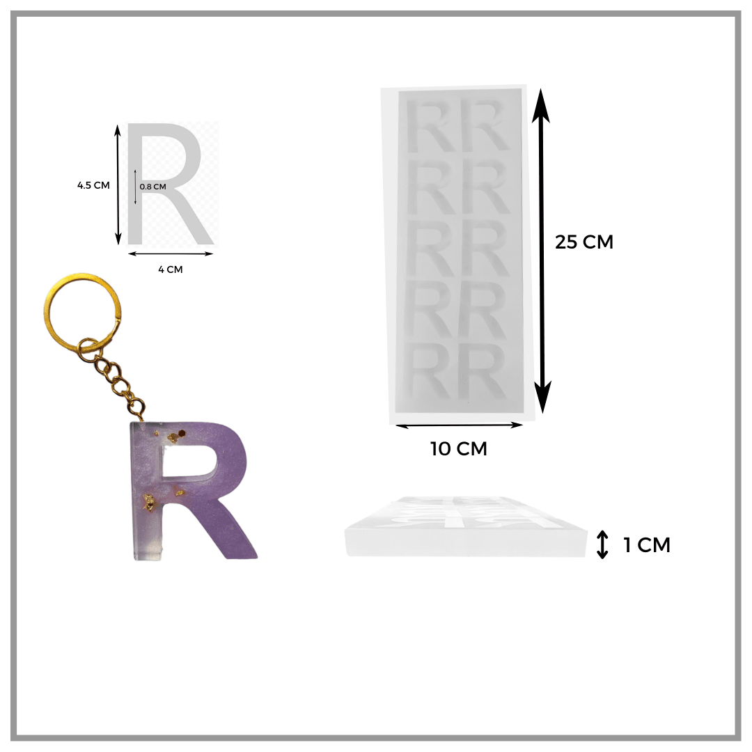 Epoksi 10'Lu R Harf Anahtarlık Silikon Kalıbı
