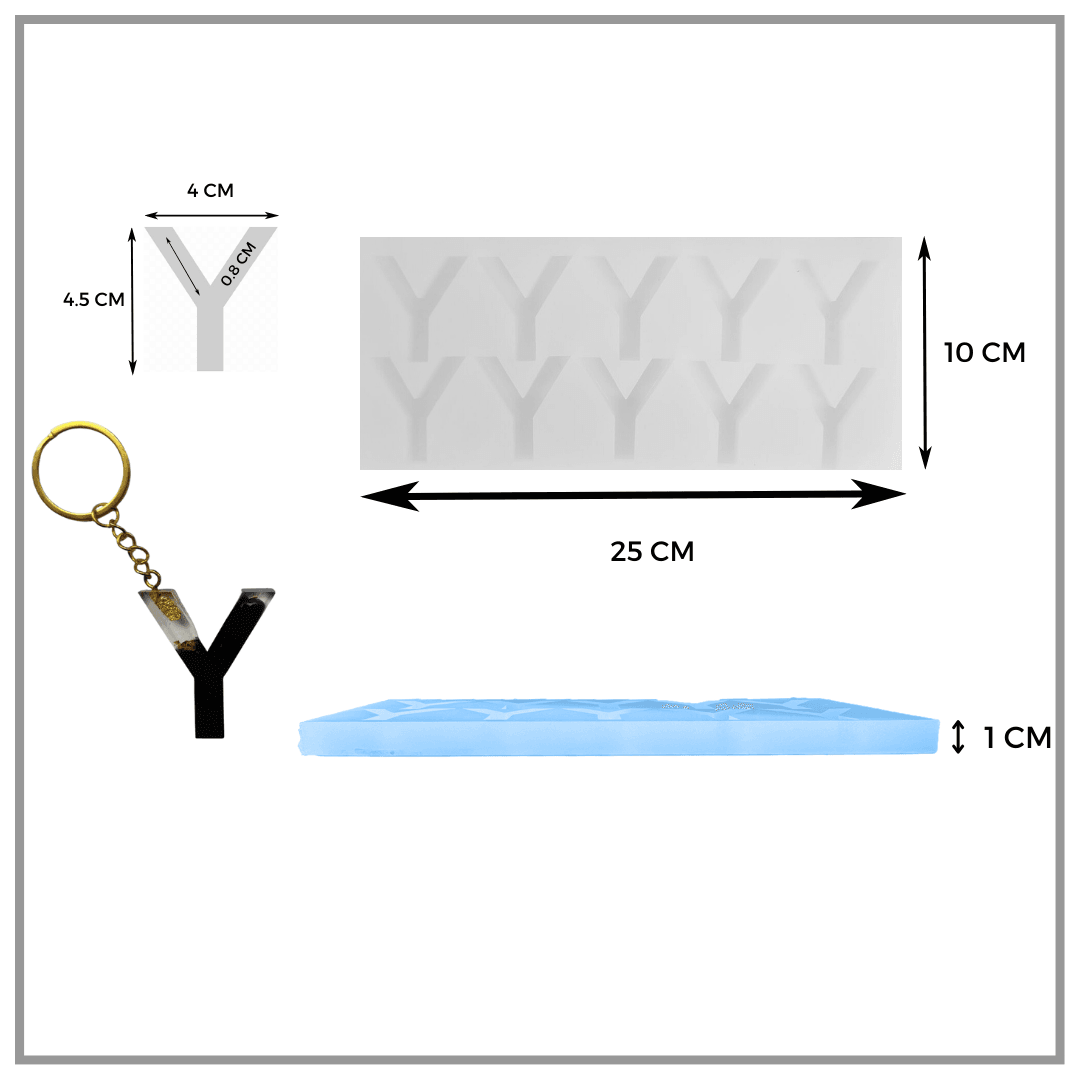 Epoksi 10'Lu Y Harf Anahtarlık Silikon Kalıbı