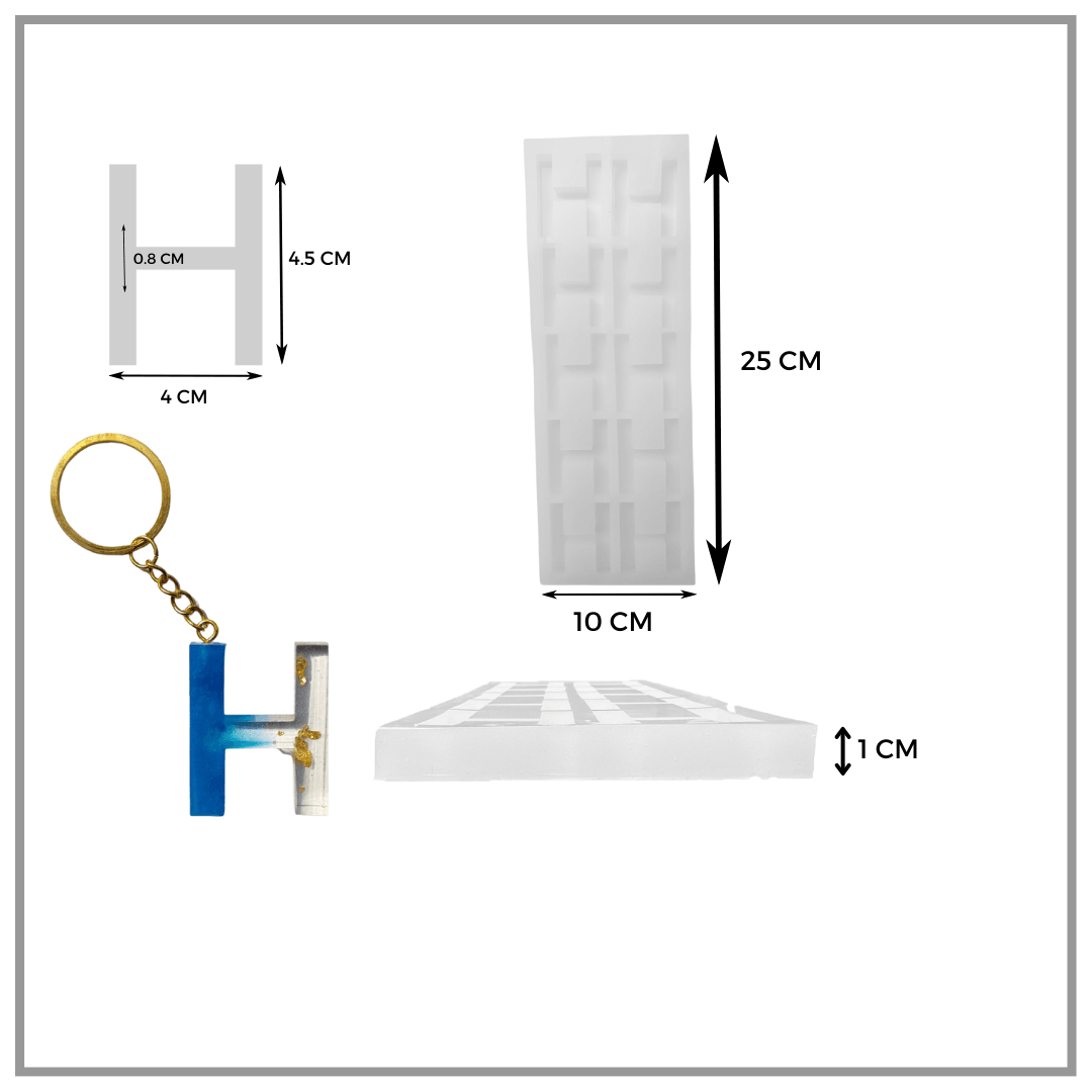 Epoksi 10'Lu H Harf Anahtarlık Silikon Kalıbı