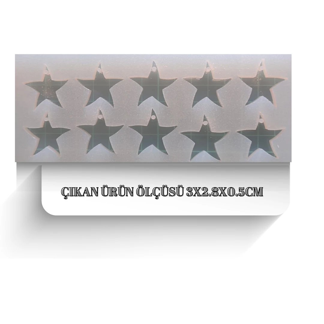 Epoksi Şekilli Yıldız Anahtarlık Silikon Kalıp