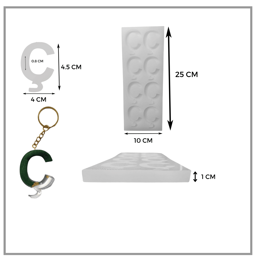 Epoksi 10'Lu Ç Harf Anahtarlık Silikon Kalıbı