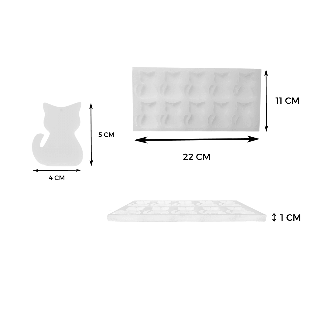 Epoksi Kedi Anahtarlık Silikon Kalıp