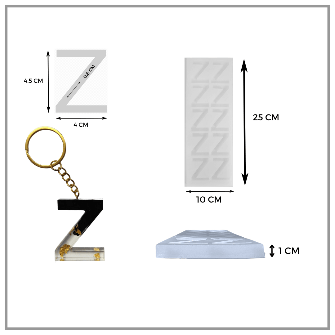 Epoksi 10'Lu Z Harf Anahtarlık Silikon Kalıbı